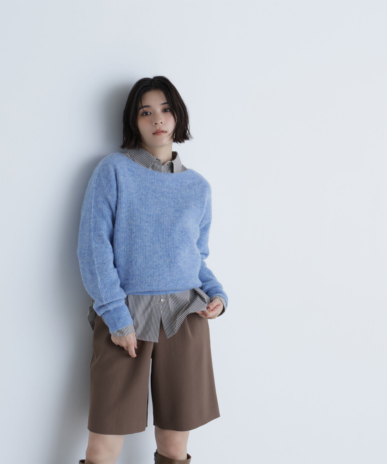  「ゴールドボタンフォルムシャツ」|シャツ・ブラウス|