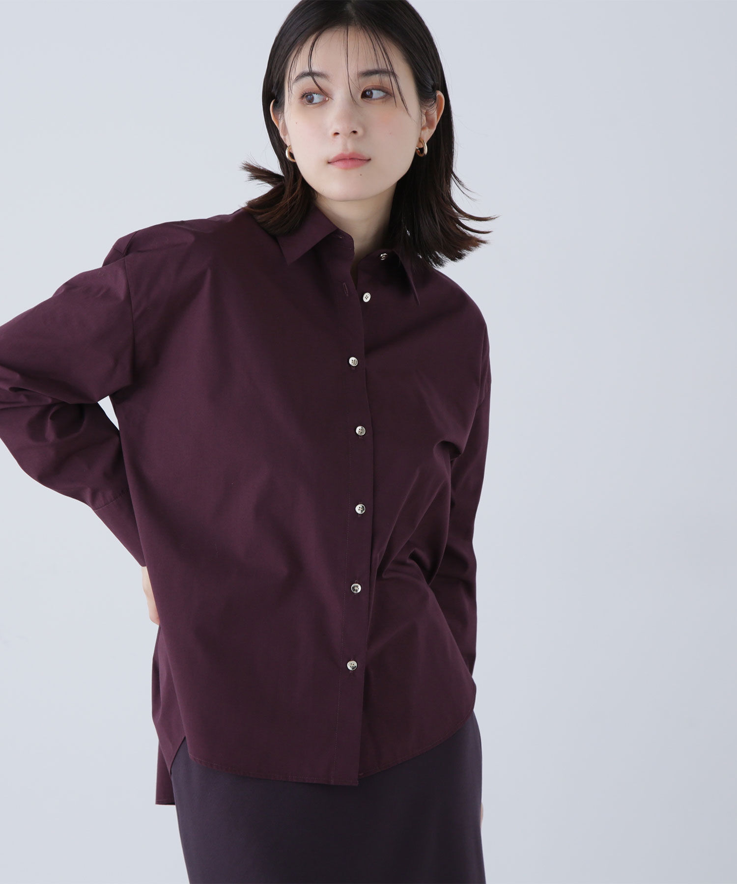  「ゴールドボタンフォルムシャツ」|シャツ・ブラウス|