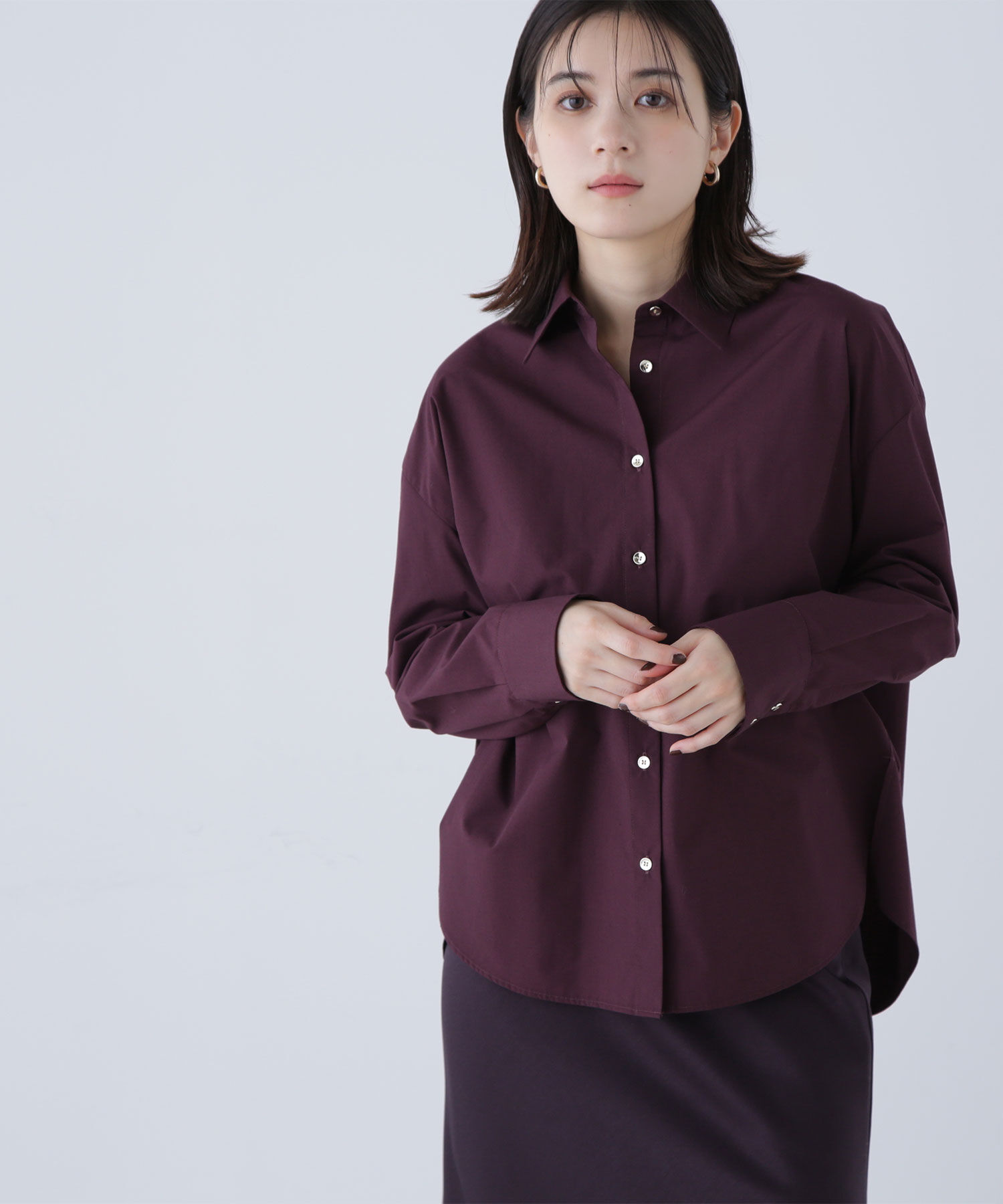  「ゴールドボタンフォルムシャツ」|シャツ・ブラウス|