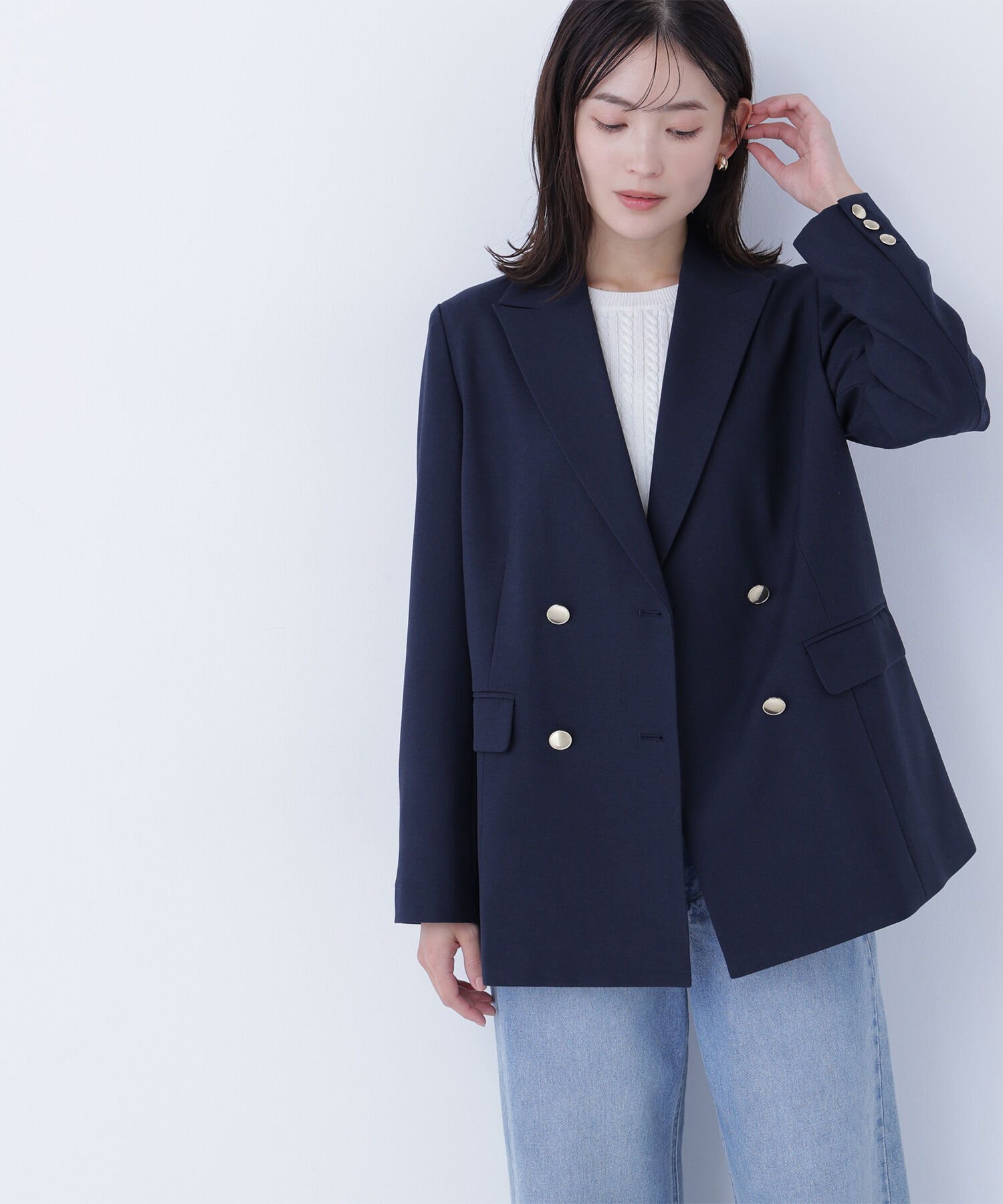  「ダブルブレスト  SETUP ボクシージャケット」|ブルゾン・スタジャン|