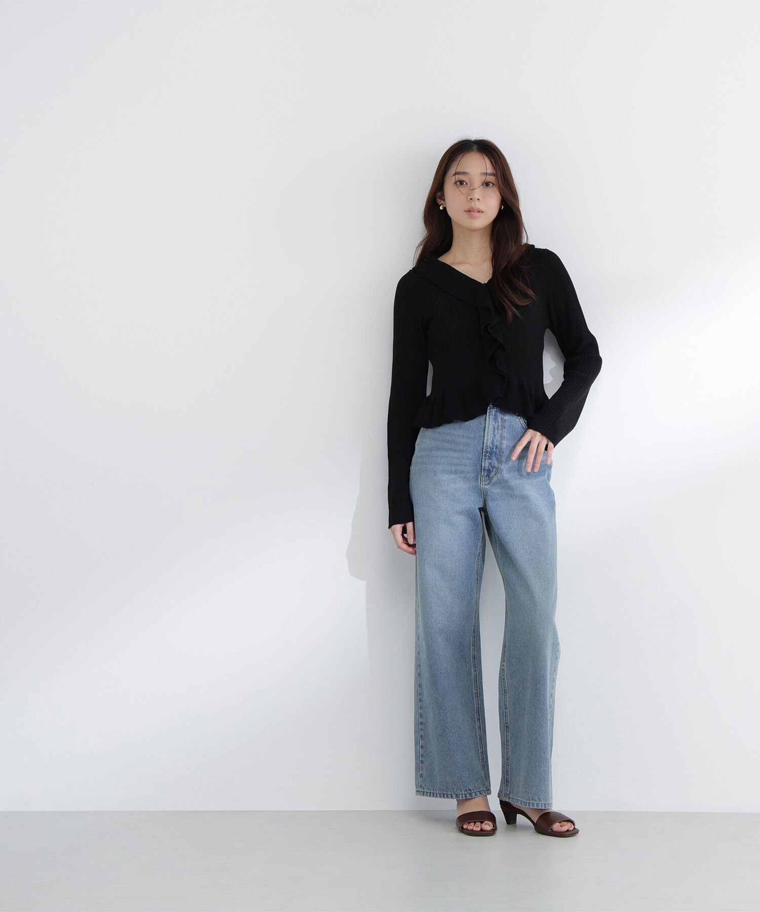  「フリルトリムカーディガン」|ニット・セーター|