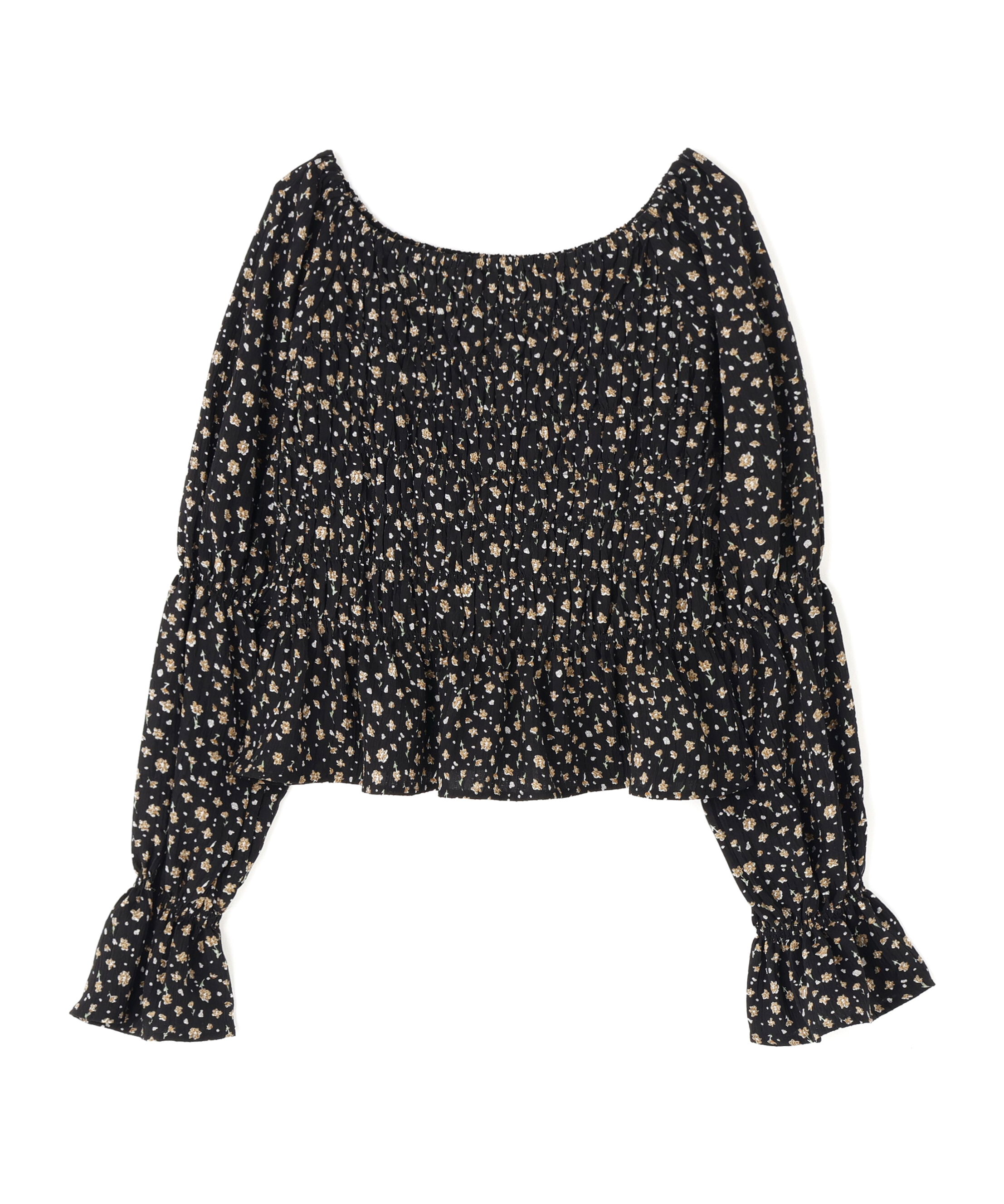  「ミニフラワーシャーリングブラウス」|シャツ・ブラウス|