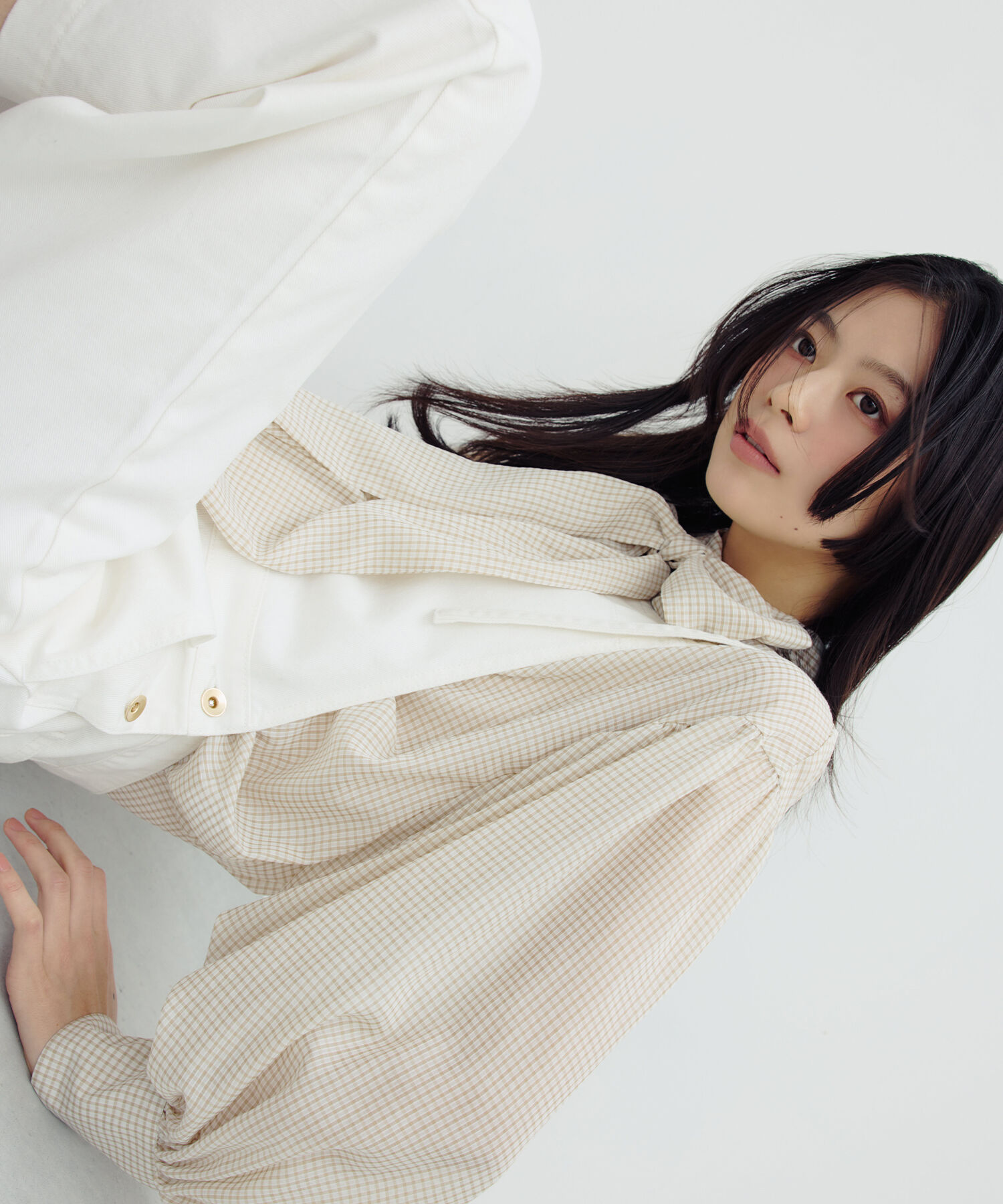  「デニムオールインワン」|ワンピース|オフホワイト1