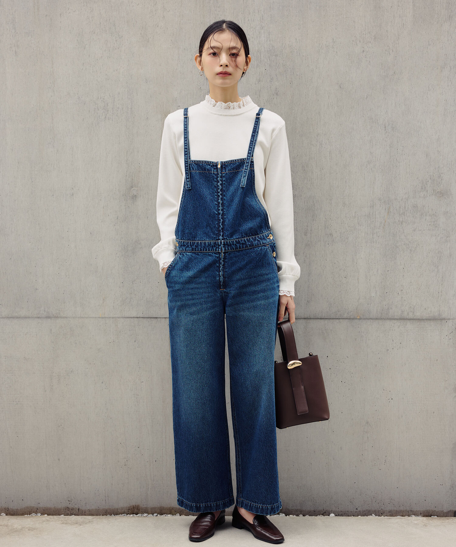  「デニムオールインワン」|ワンピース|ミディアムブ 1