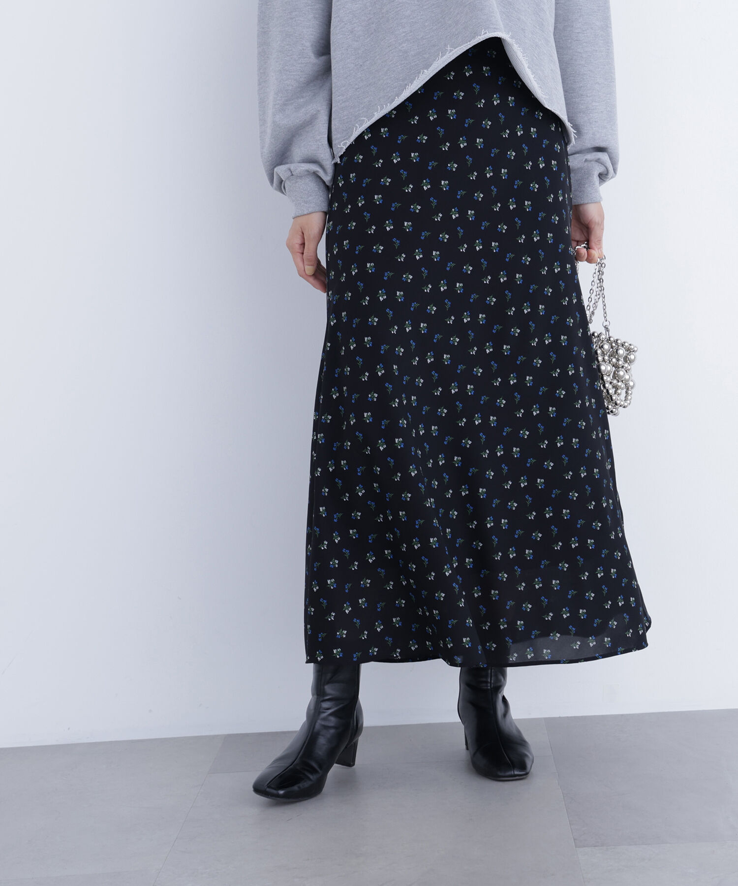  「〈N.〉フラワープリントナロースカート」|スカート|ブラックベー 2