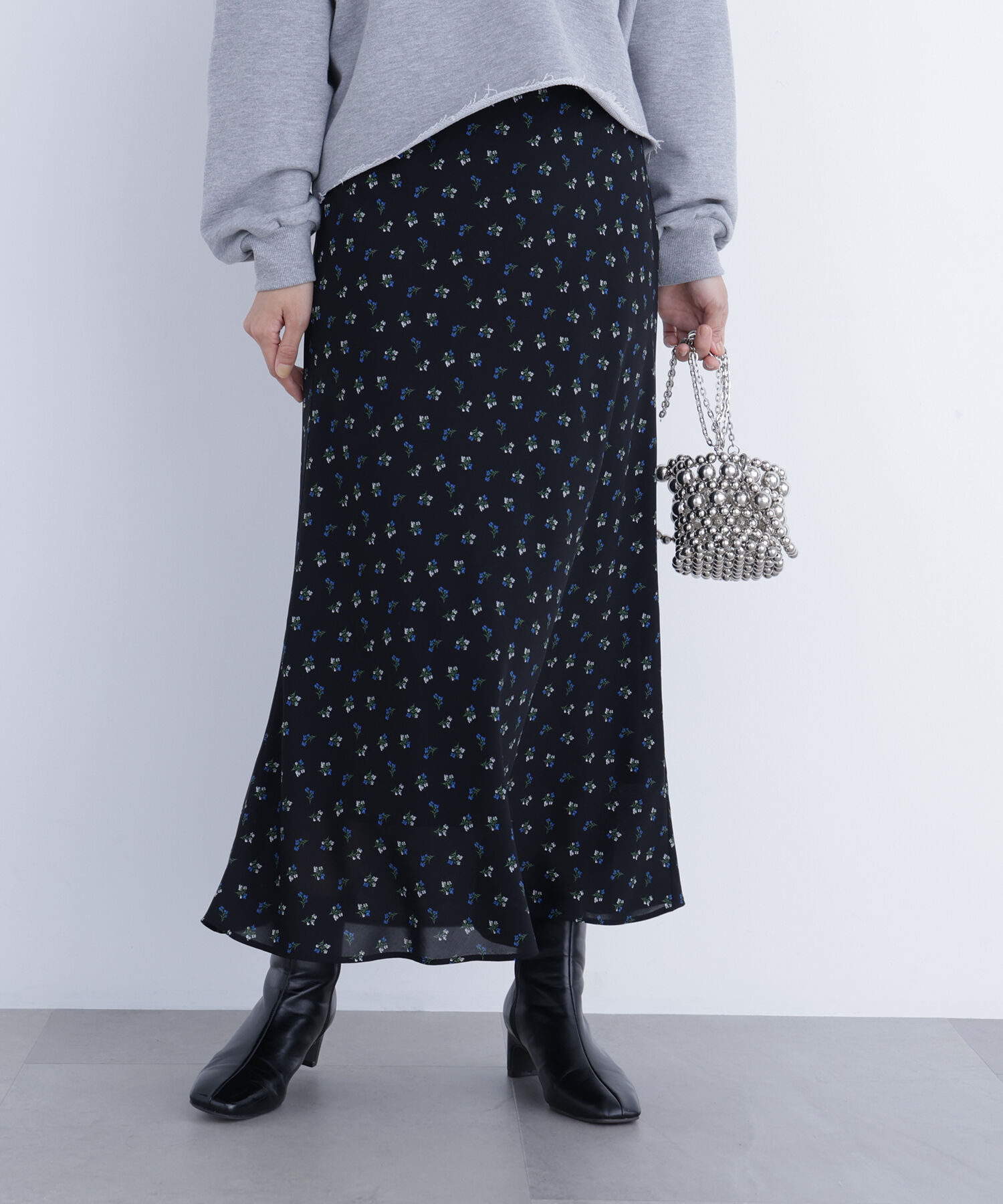  「〈N.〉フラワープリントナロースカート」|スカート|