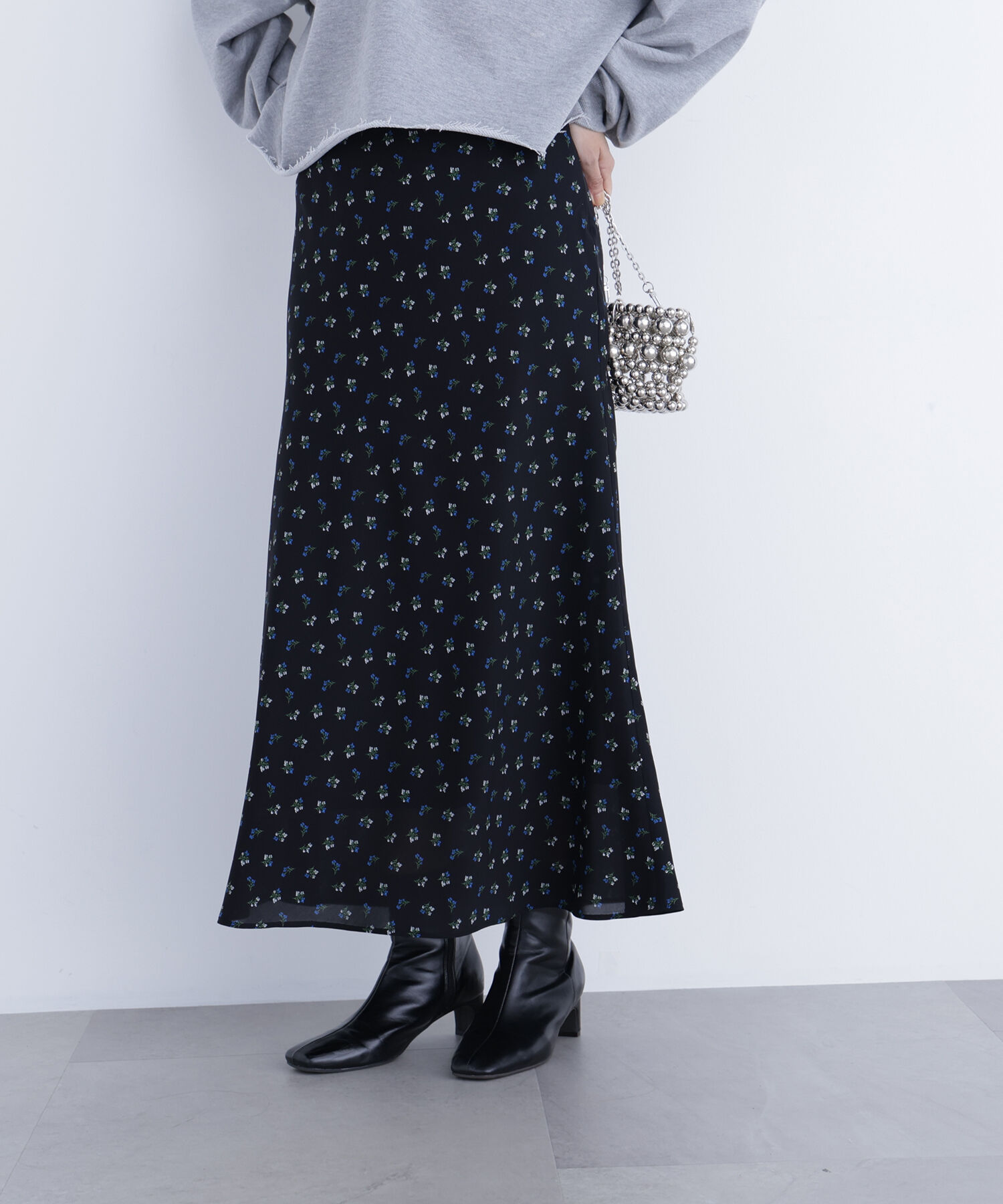  「〈N.〉フラワープリントナロースカート」|スカート|