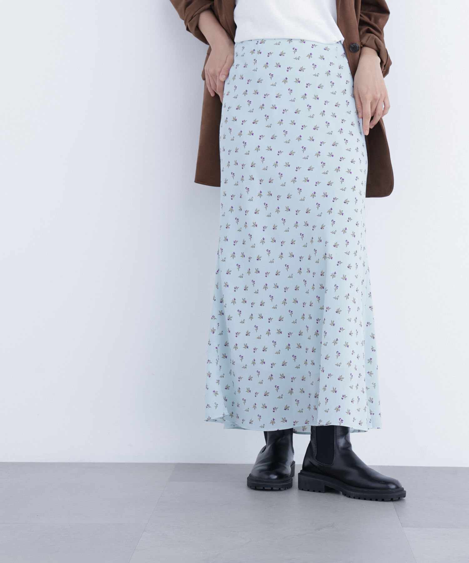  「〈N.〉フラワープリントナロースカート」|スカート|