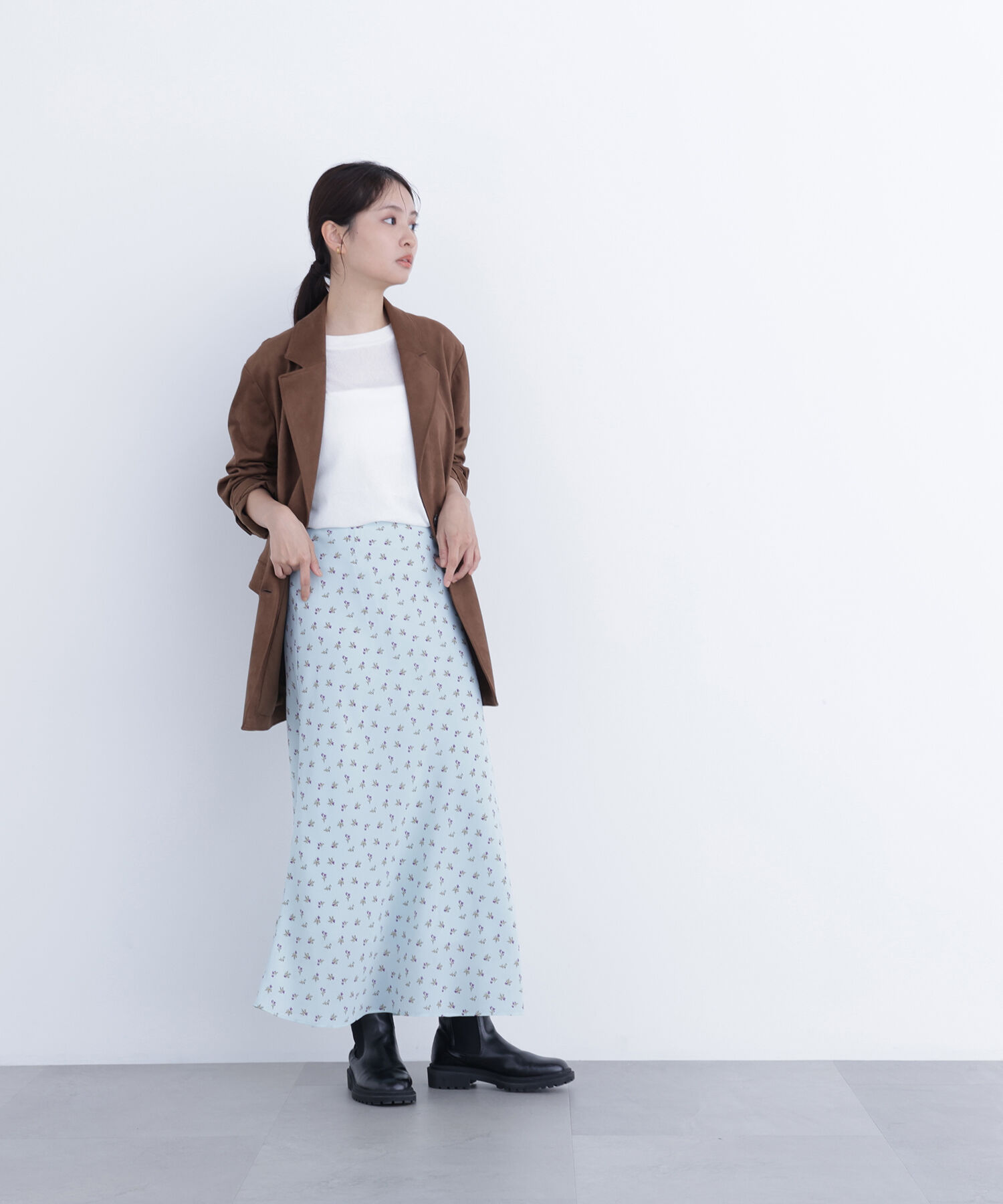  「〈N.〉フラワープリントナロースカート」|スカート|