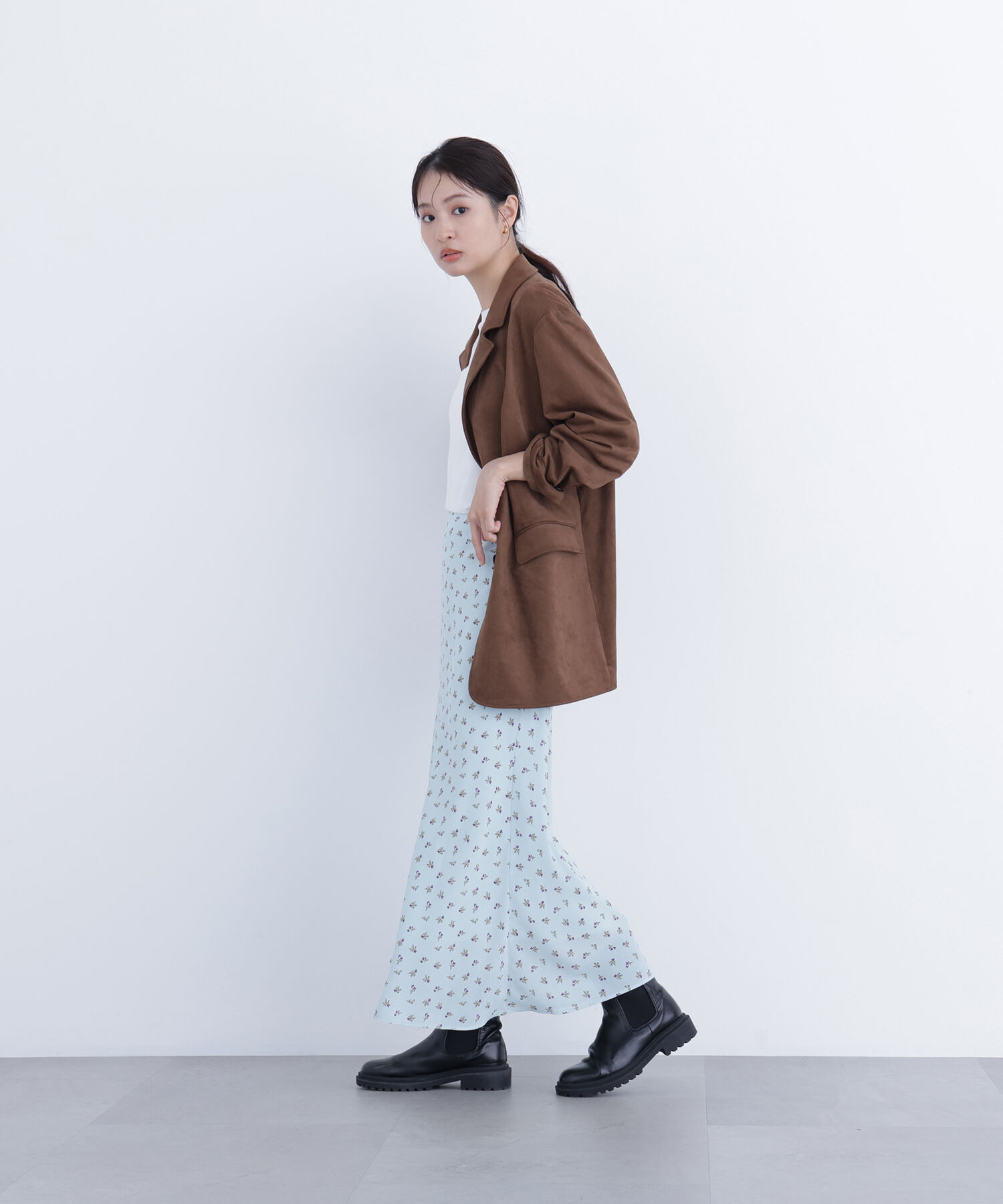  「〈N.〉フラワープリントナロースカート」|スカート|