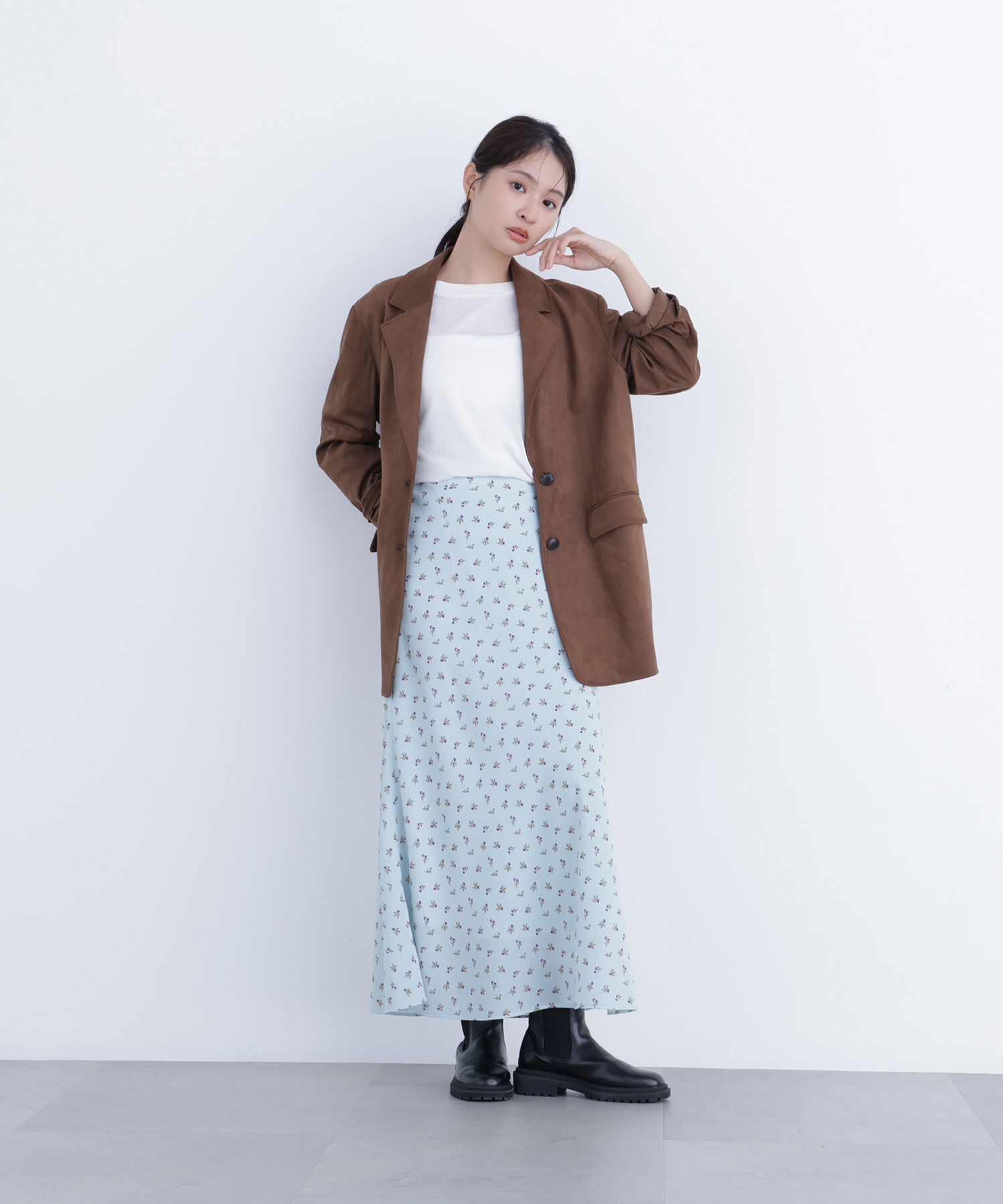  「〈N.〉フラワープリントナロースカート」|スカート|