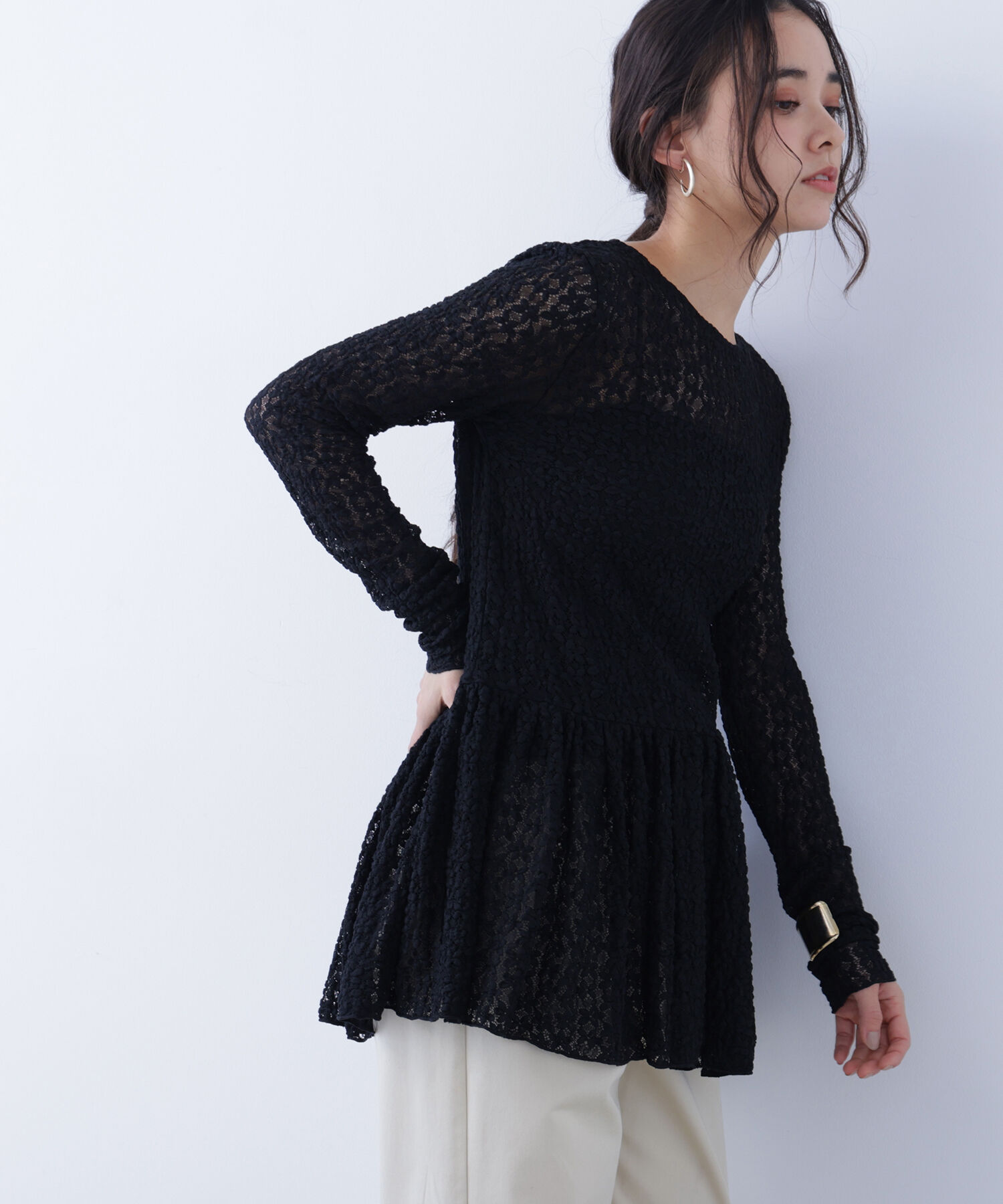  「〈N.〉 レースペプラムトップス」|Tシャツ・カットソー|