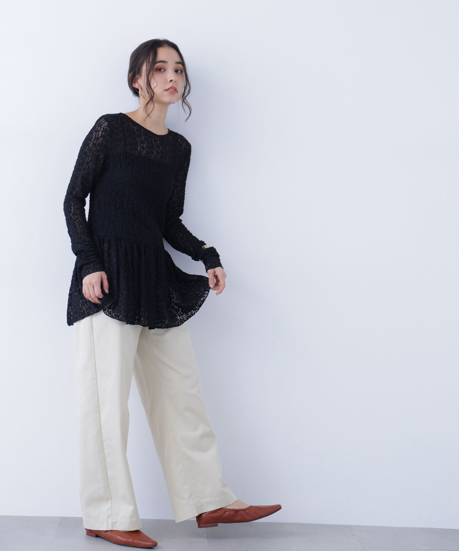  「〈N.〉 レースペプラムトップス」|Tシャツ・カットソー|