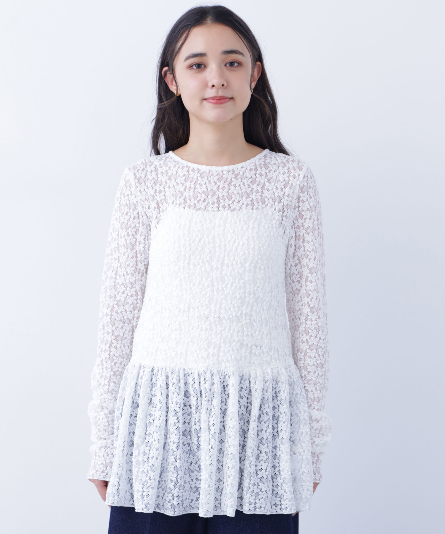  「〈N.〉 レースペプラムトップス」|Tシャツ・カットソー|