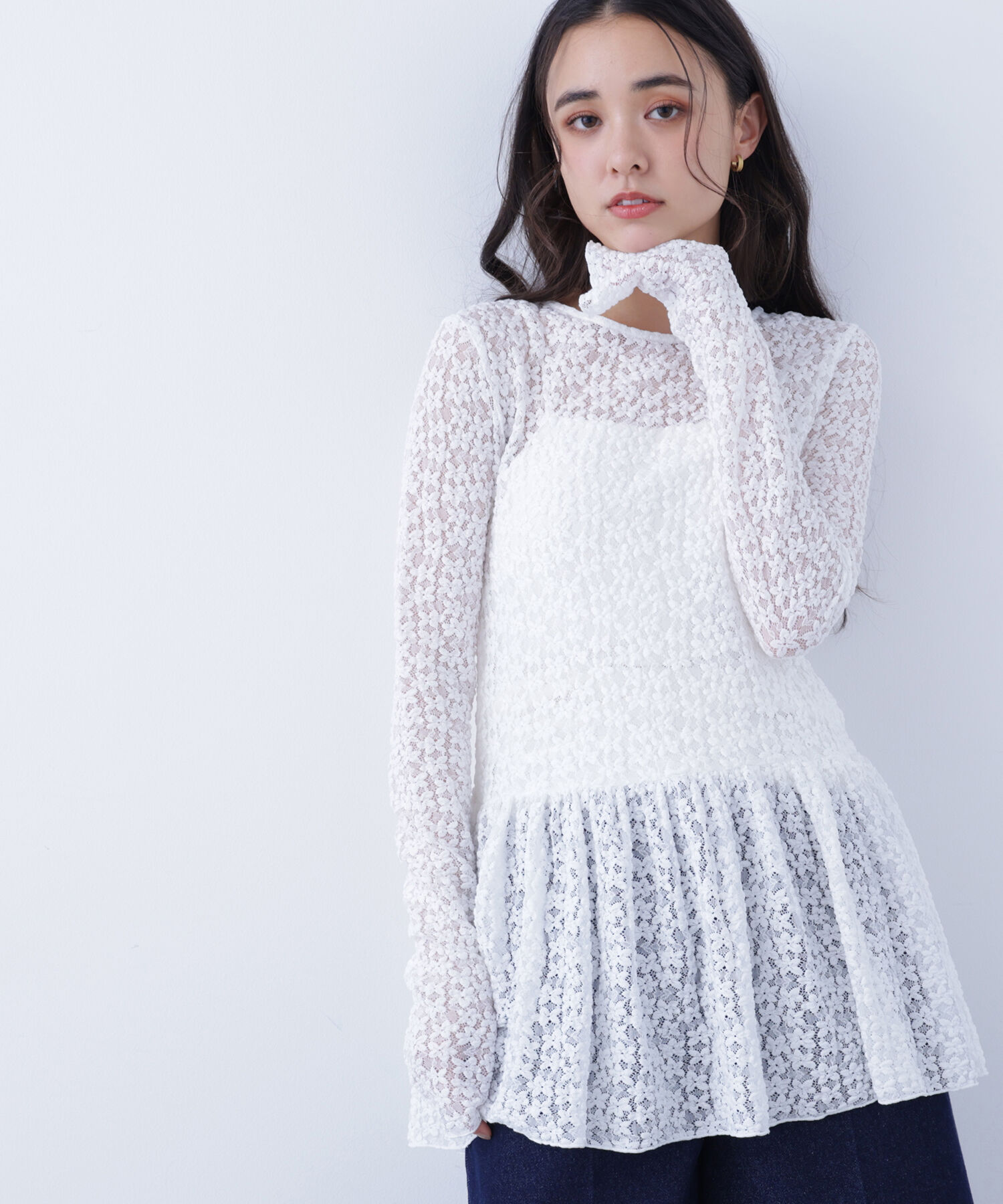  「〈N.〉 レースペプラムトップス」|Tシャツ・カットソー|