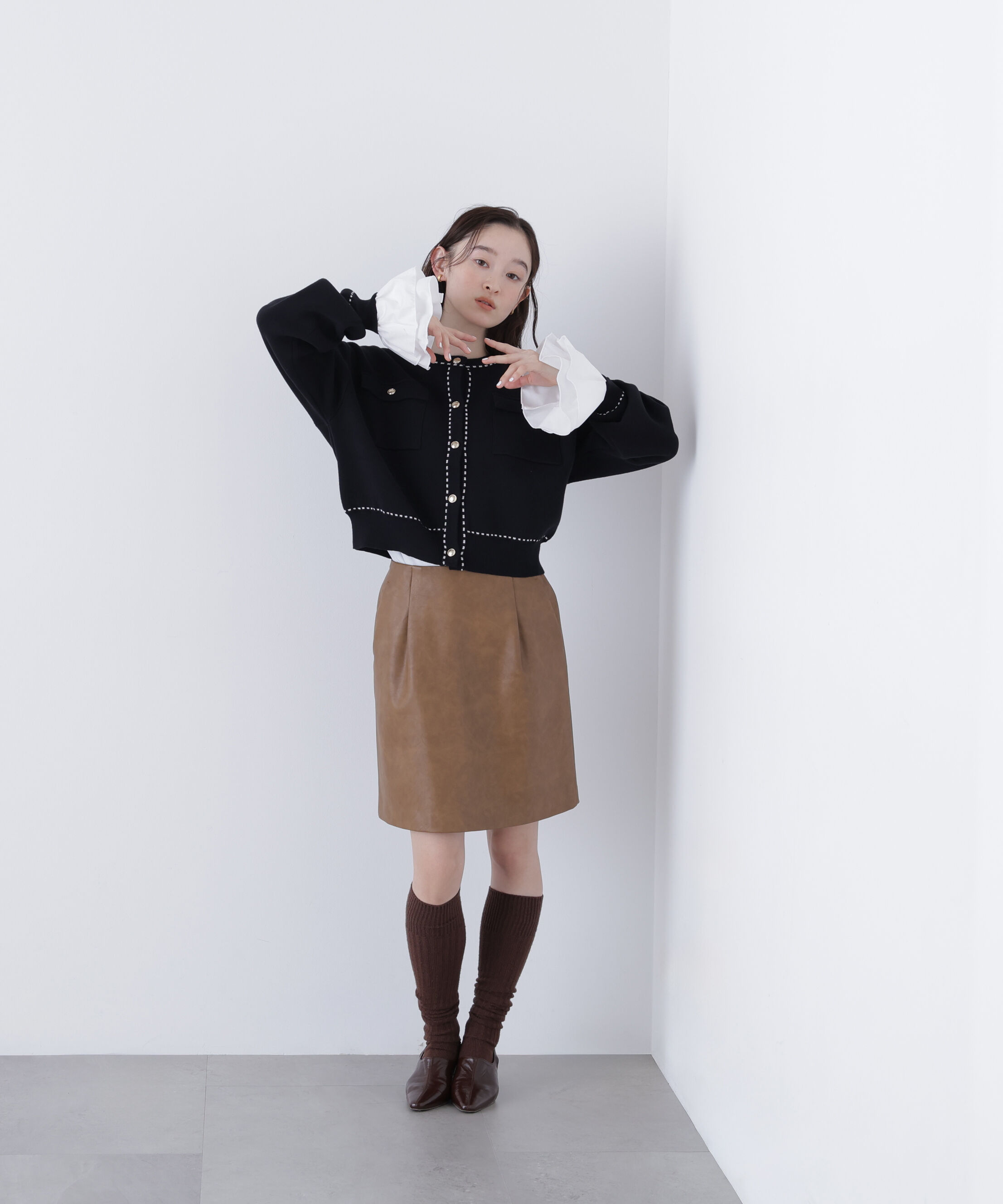  「〈N.〉ステッチニットジャケット」|ニット・セーター|