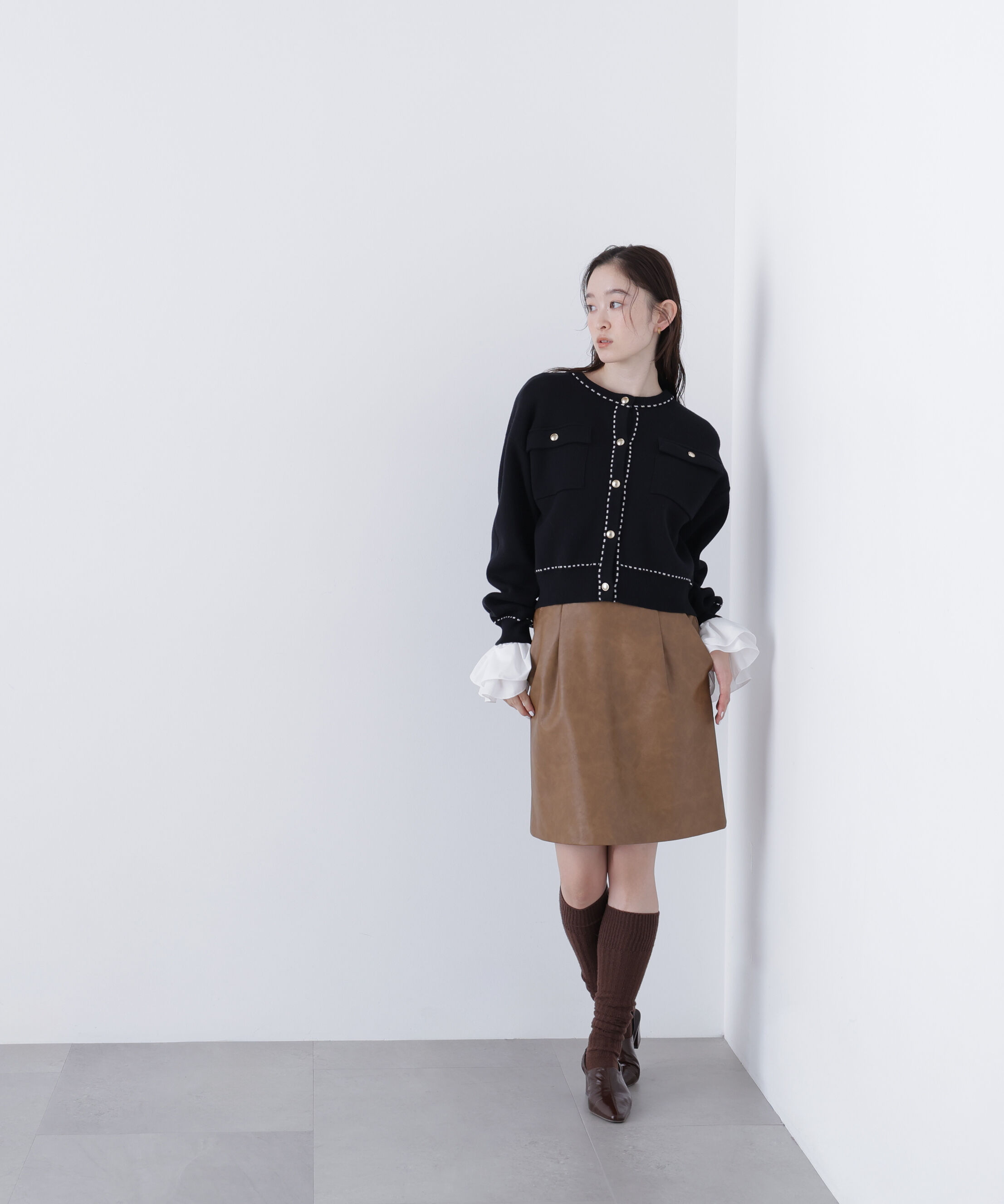  「〈N.〉ステッチニットジャケット」|ニット・セーター|