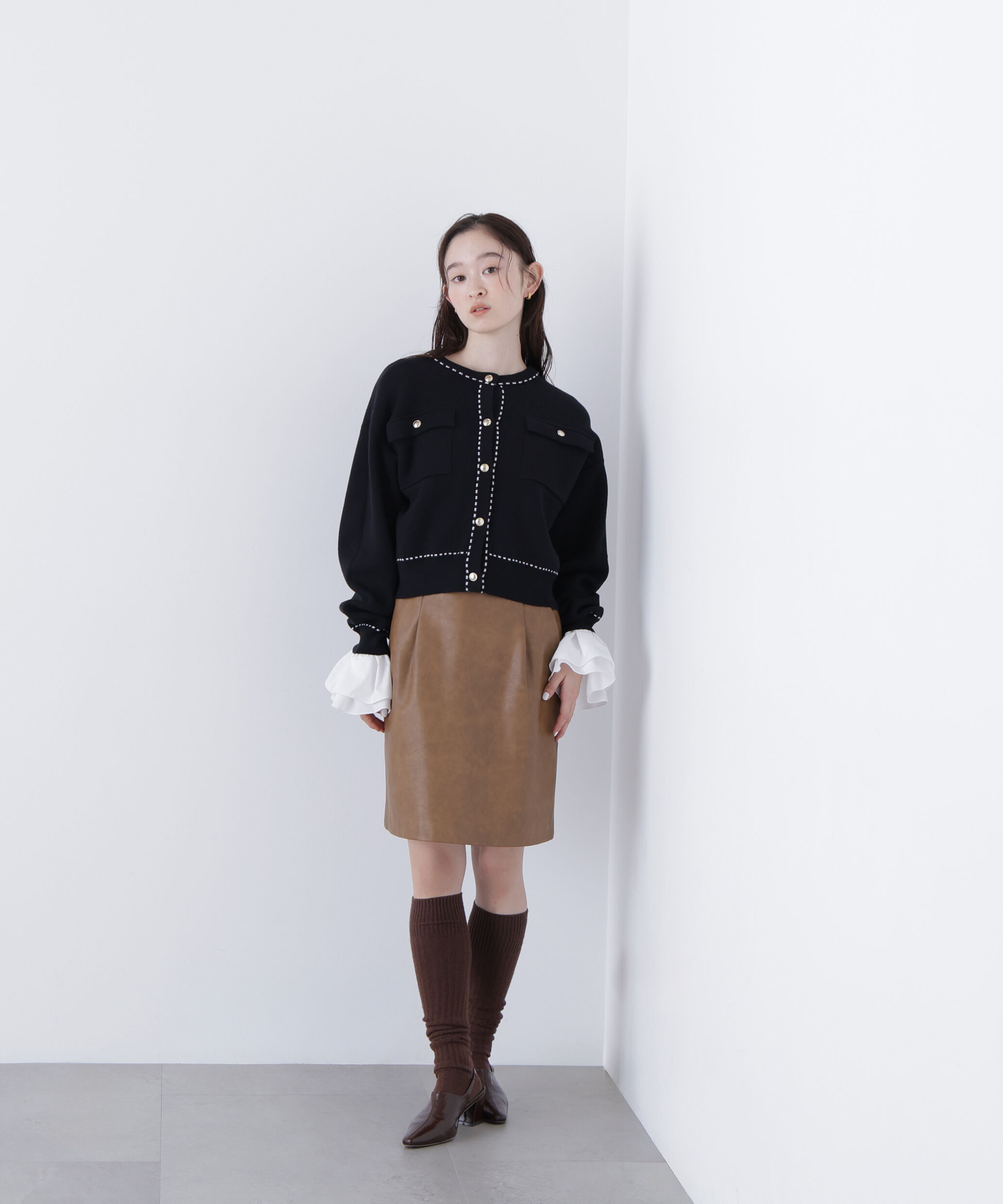  「〈N.〉ステッチニットジャケット」|ニット・セーター|