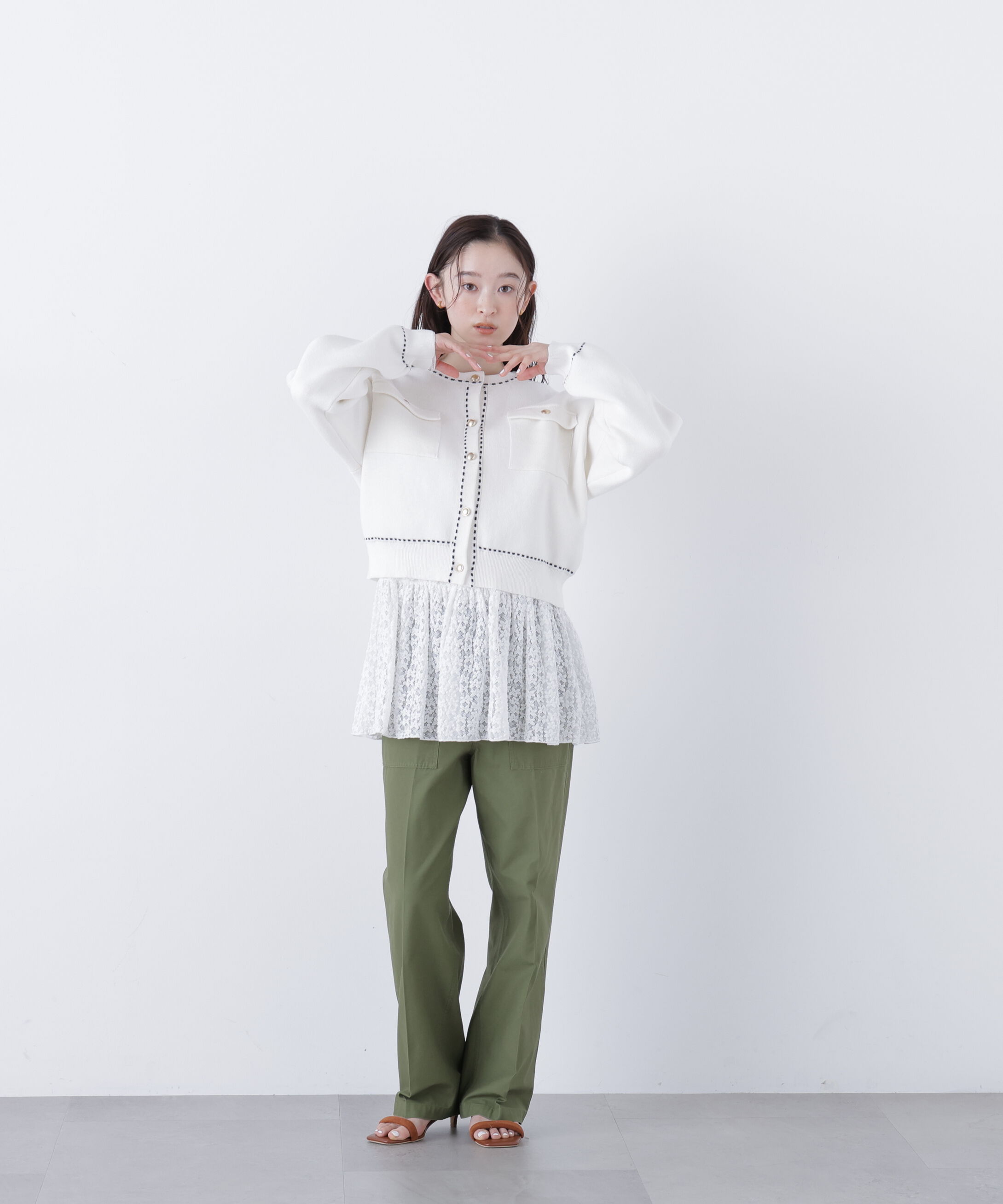  「〈N.〉ステッチニットジャケット」|ニット・セーター|