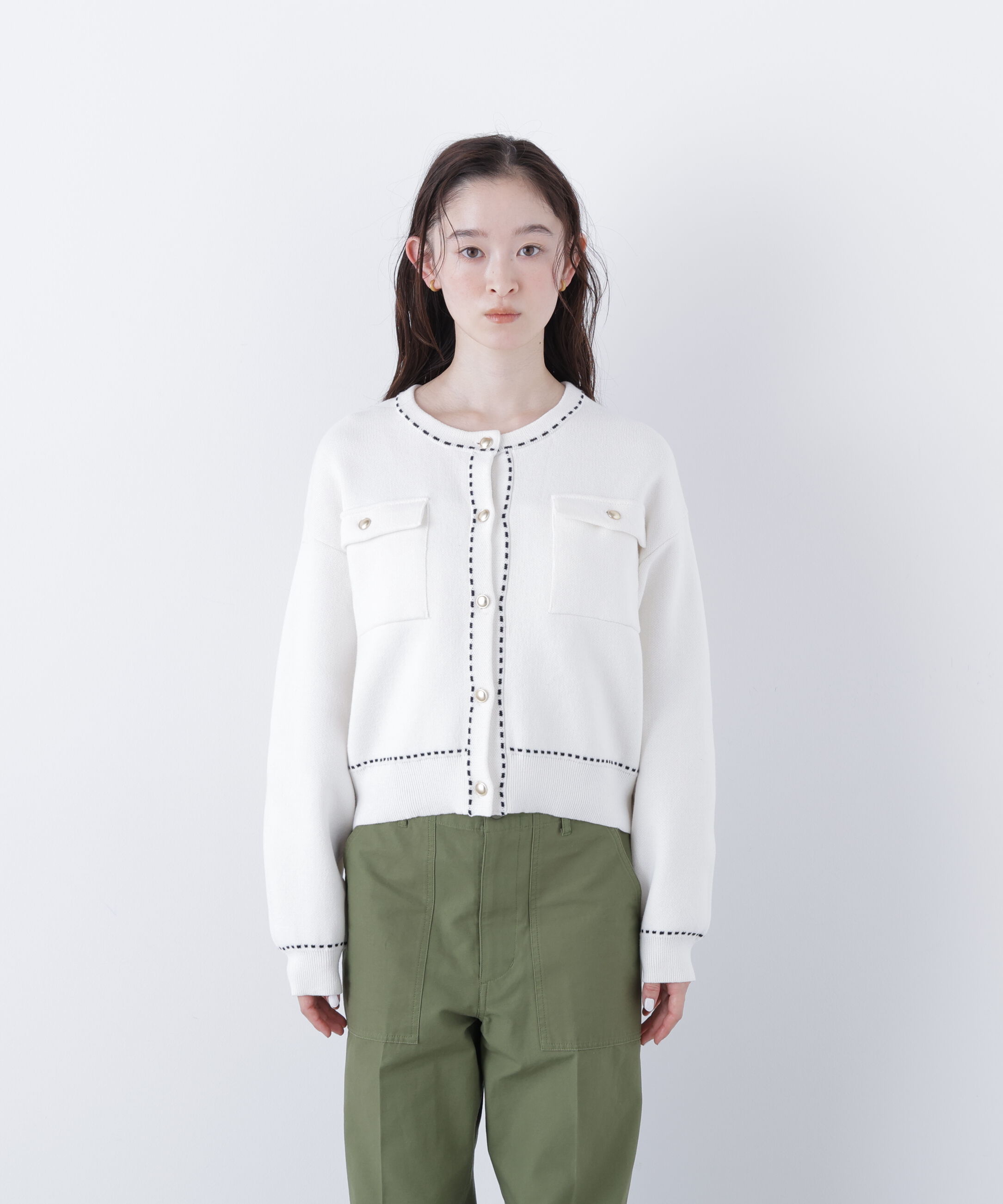  「〈N.〉ステッチニットジャケット」|ニット・セーター|