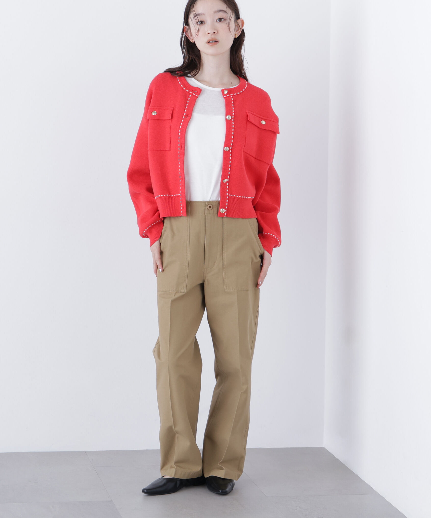  「〈N.〉ステッチニットジャケット」|ニット・セーター|