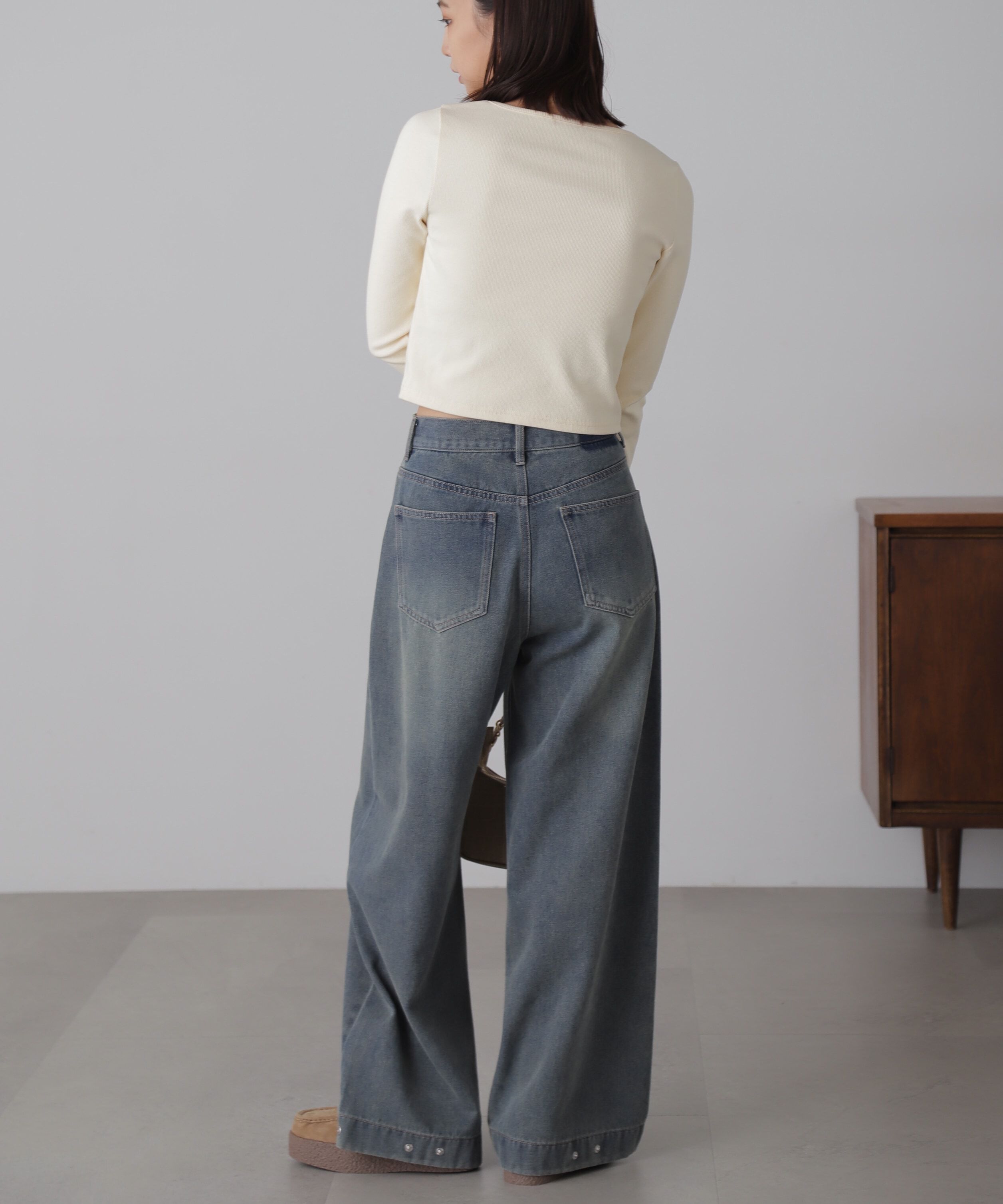  「裾ボタン2wayバギーデニムパンツ」|その他|