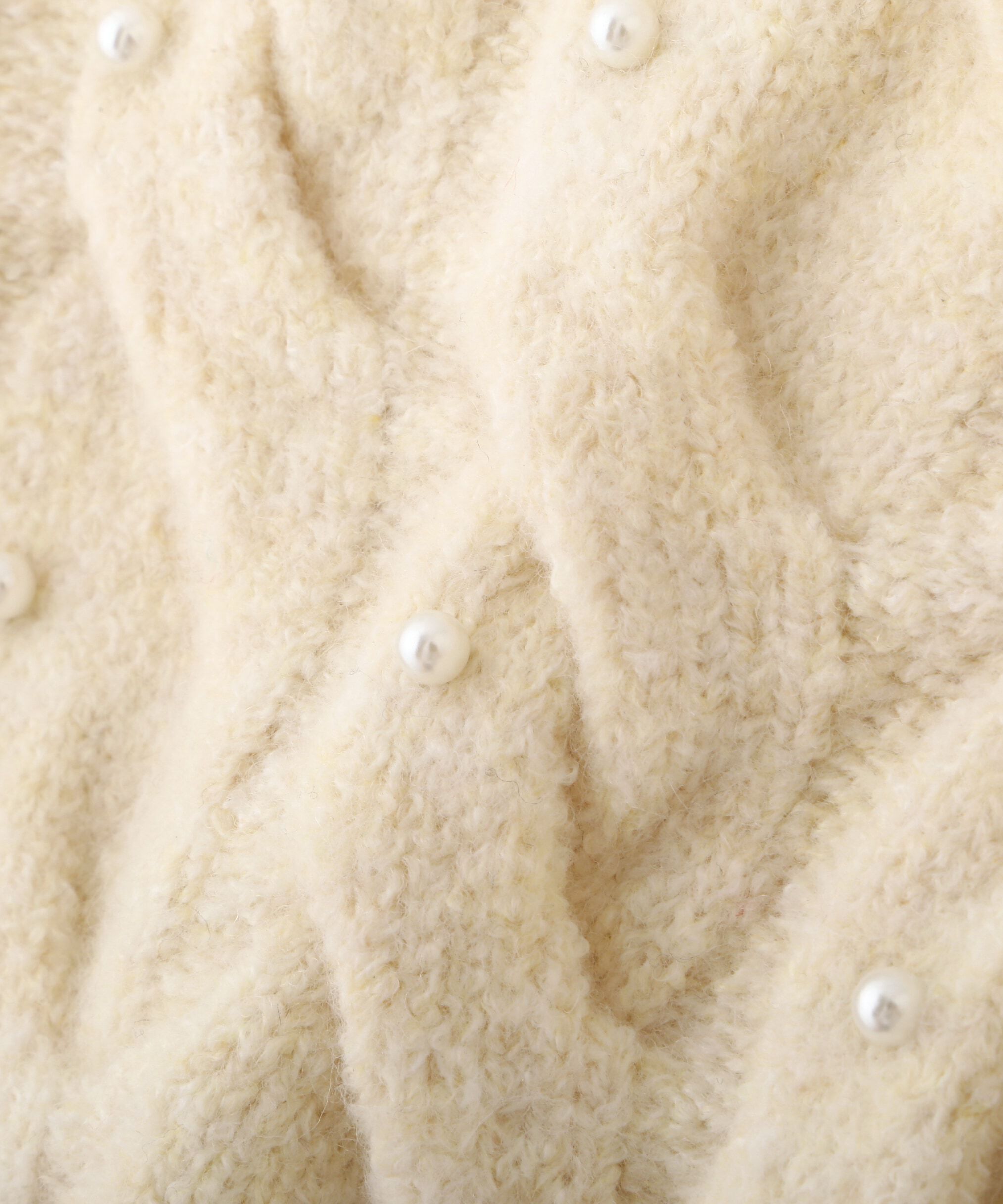  「ウエストゴムパールミックスケーブルドロストニット」|ニット・セーター|