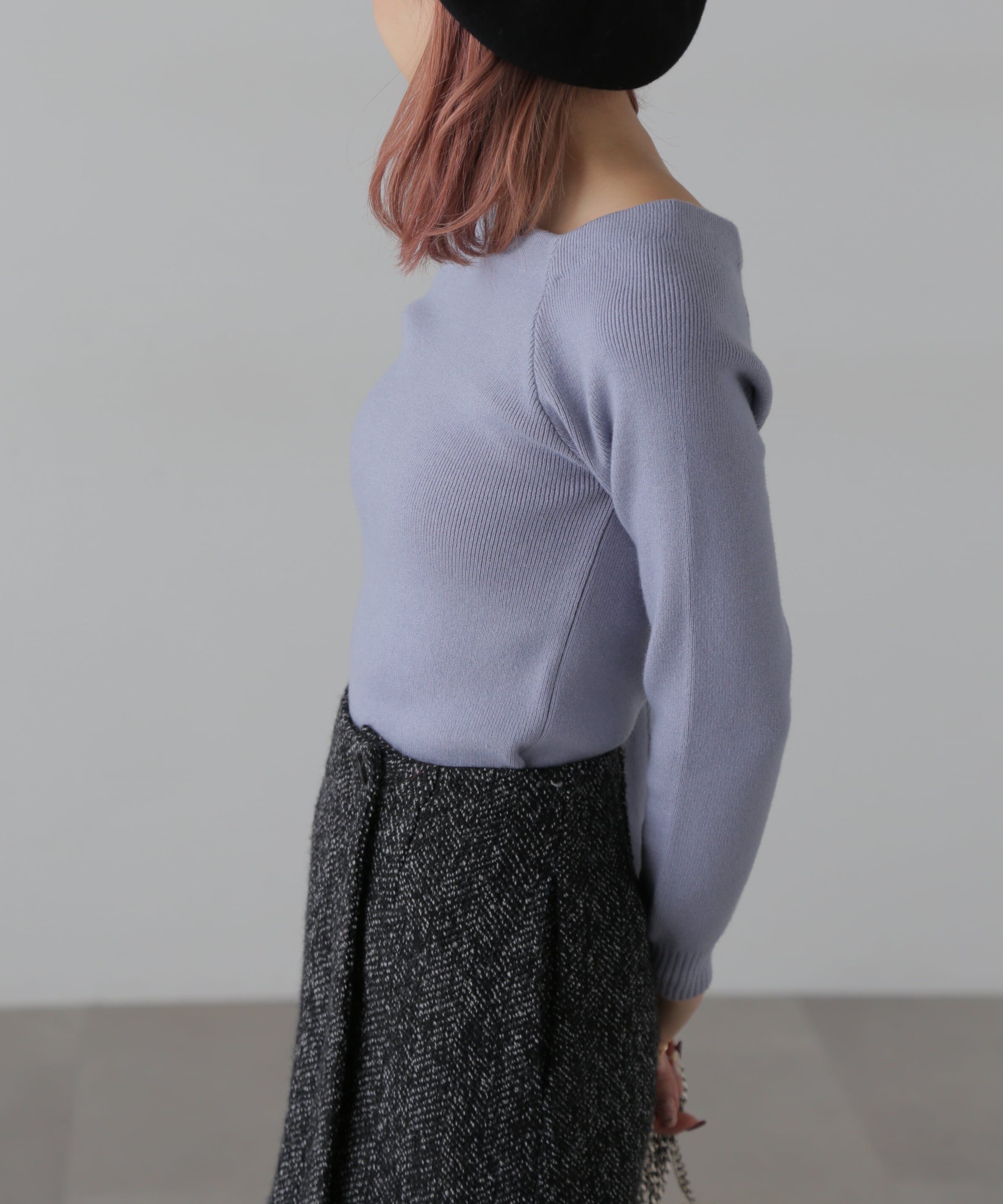  「スクエアネックコンパクトニット」|ニット・セーター|