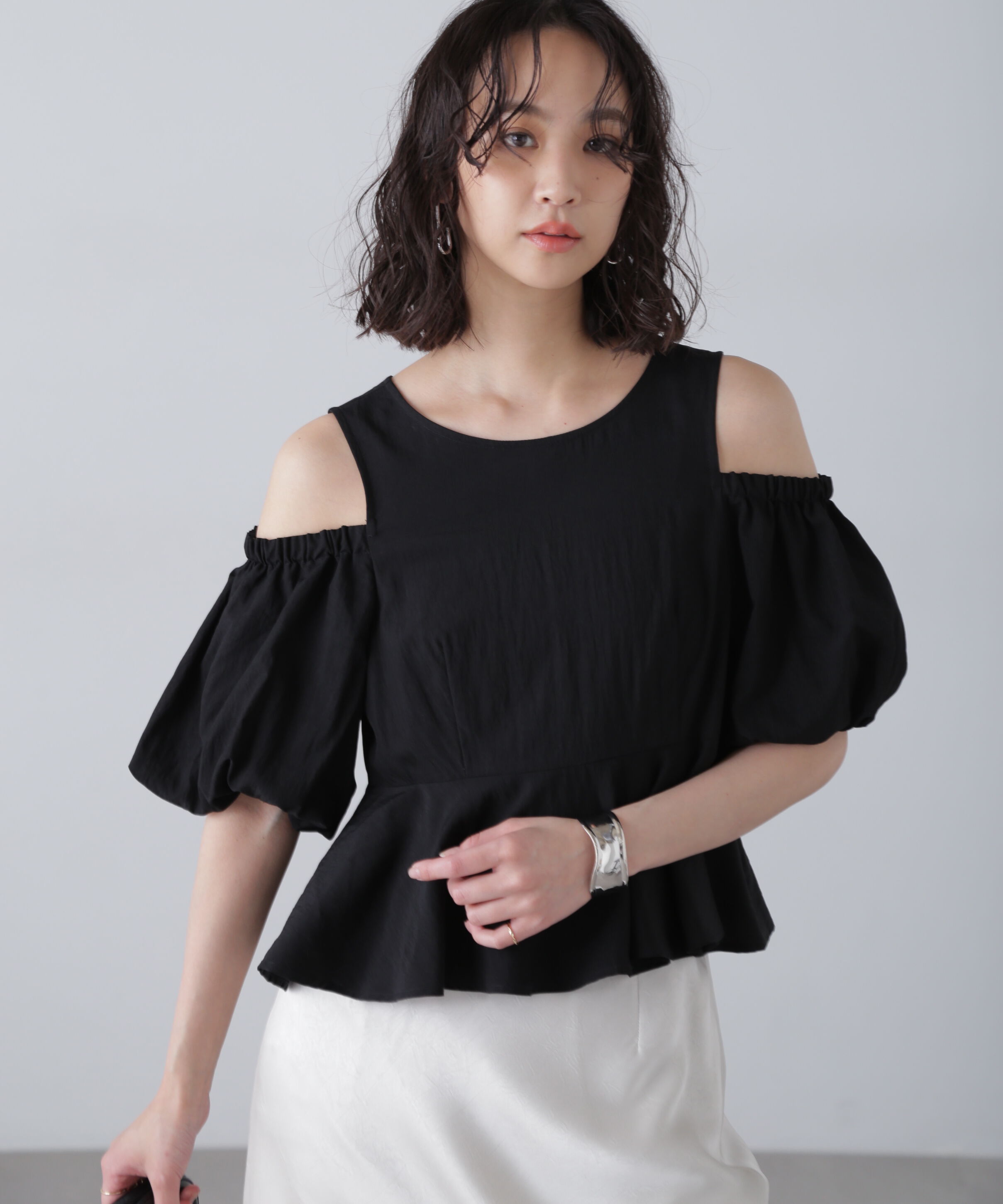  「オフショルペプラムブラウス」|シャツ・ブラウス|
