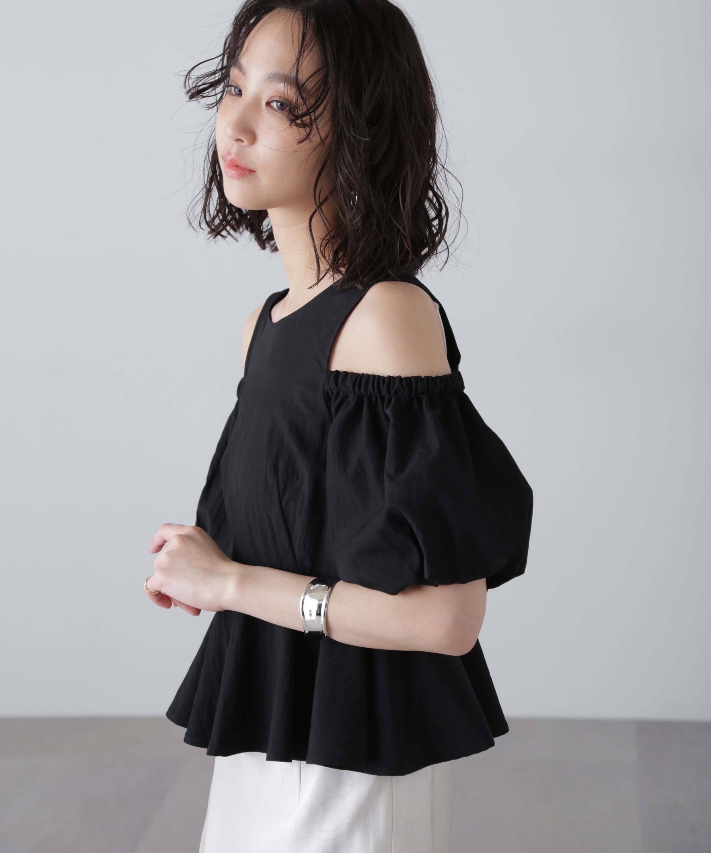  「オフショルペプラムブラウス」|シャツ・ブラウス|