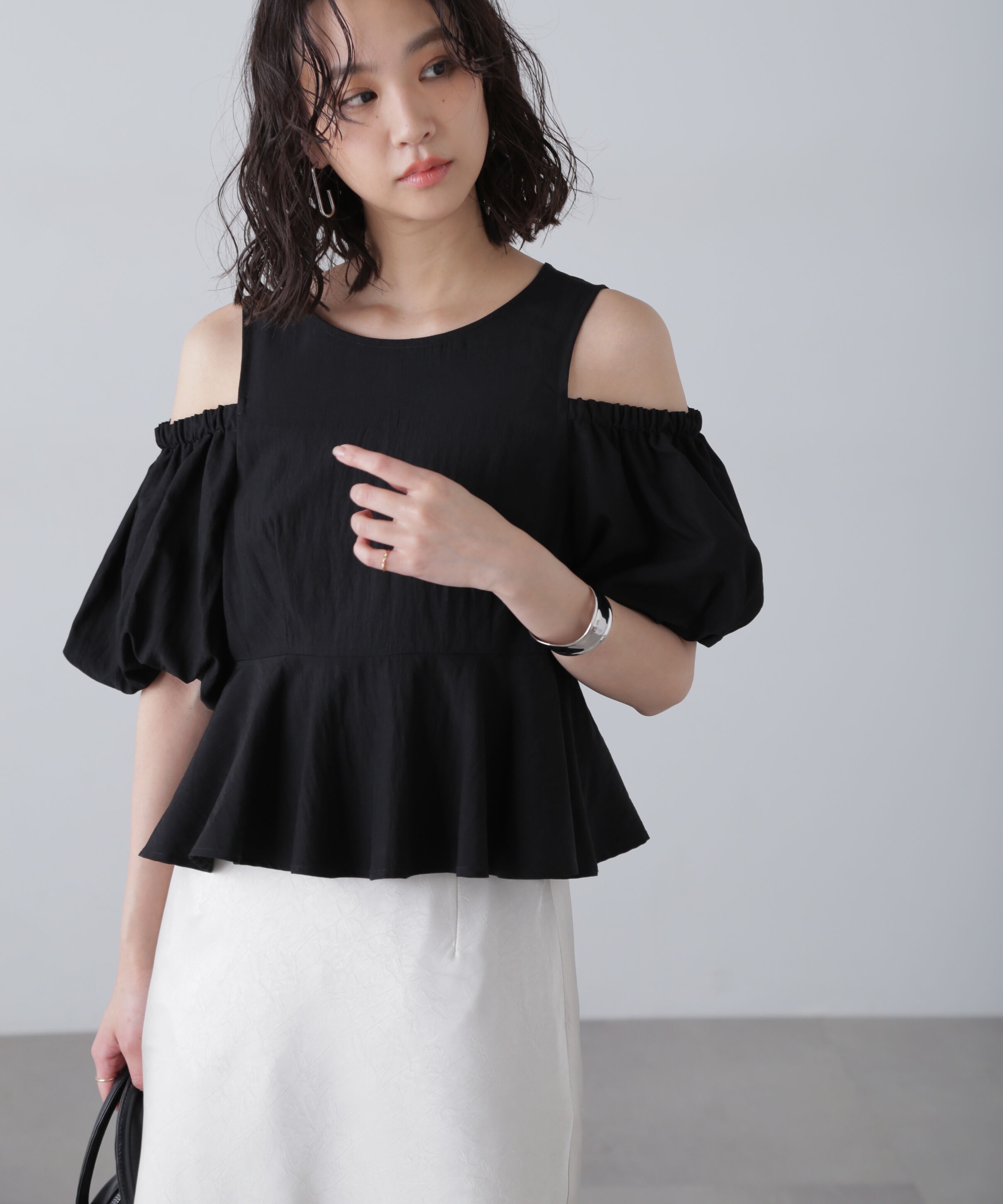  「オフショルペプラムブラウス」|シャツ・ブラウス|