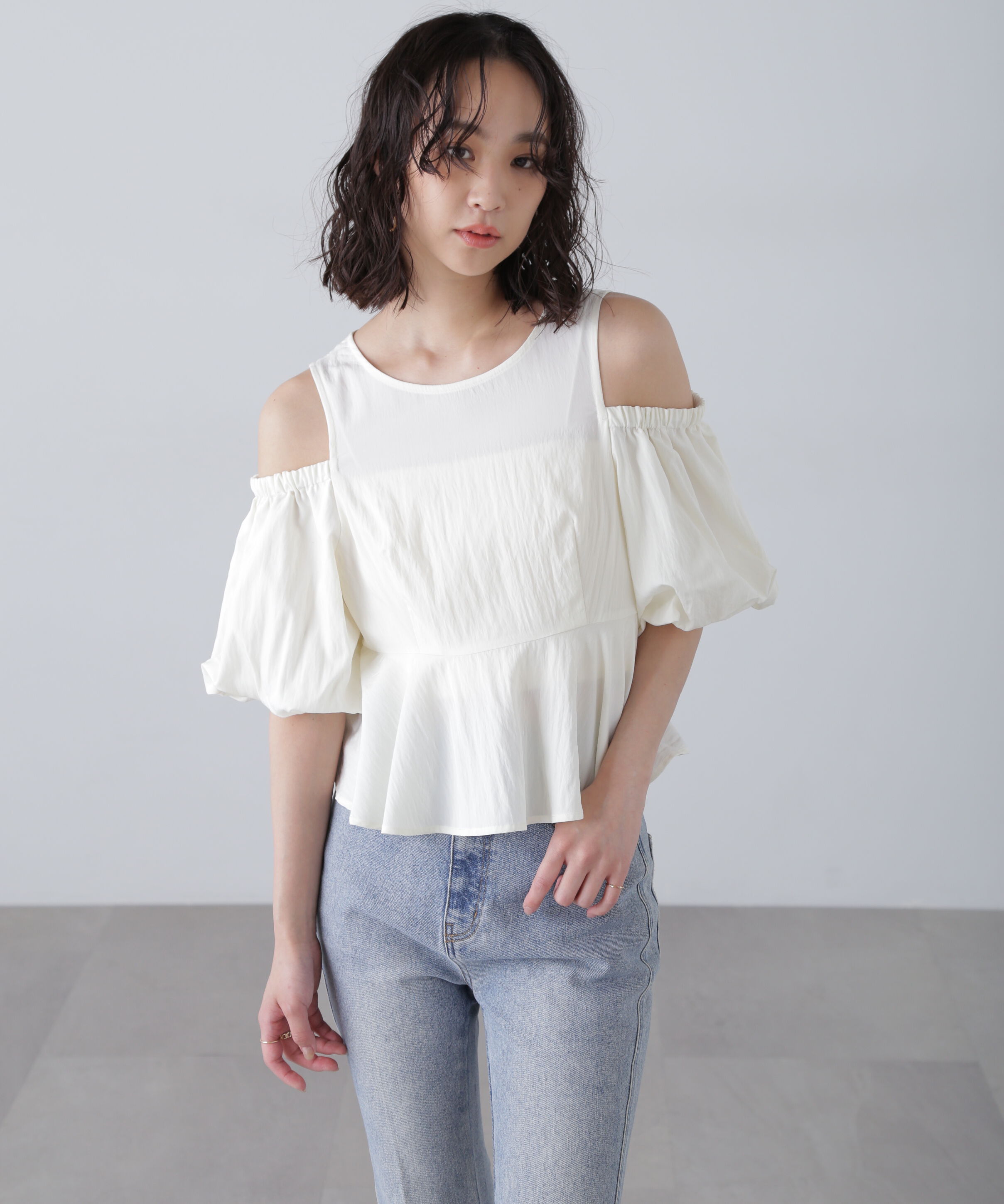  「オフショルペプラムブラウス」|シャツ・ブラウス|