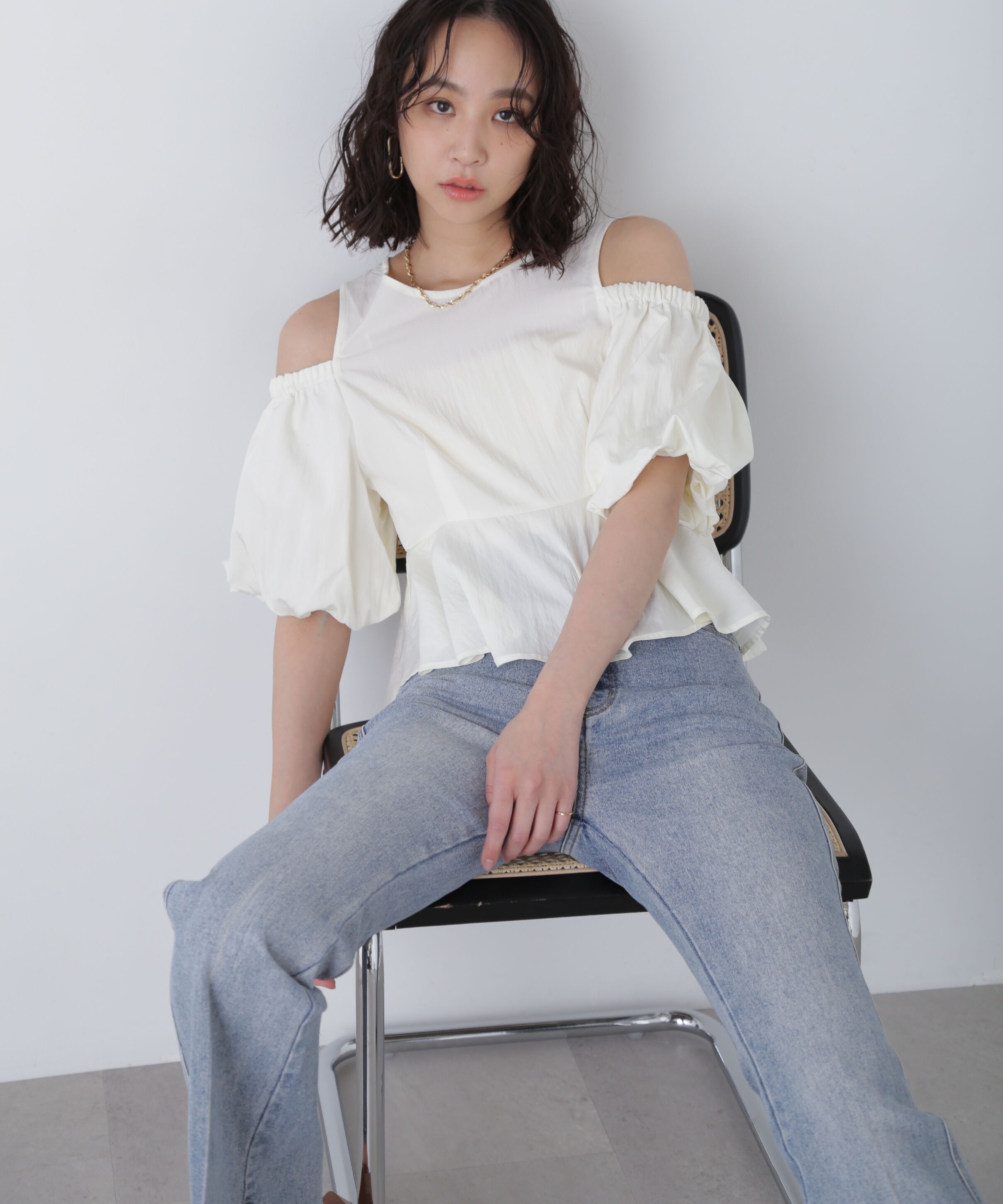  「オフショルペプラムブラウス」|シャツ・ブラウス|
