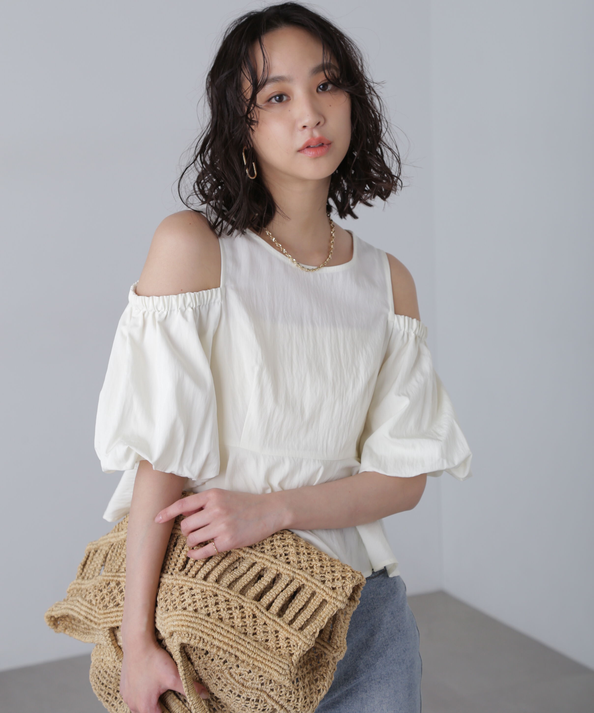  「オフショルペプラムブラウス」|シャツ・ブラウス|