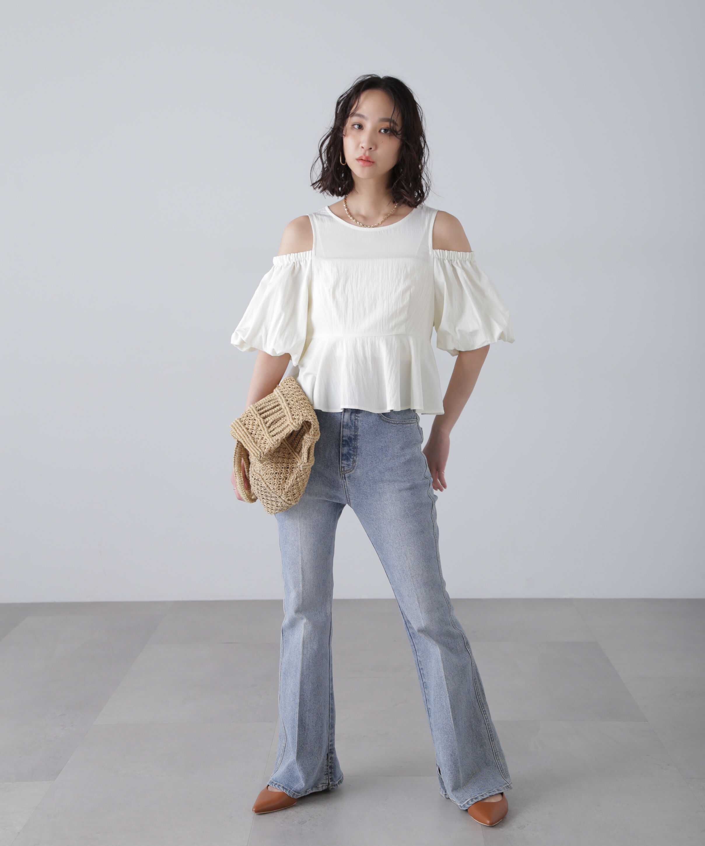  「オフショルペプラムブラウス」|シャツ・ブラウス|