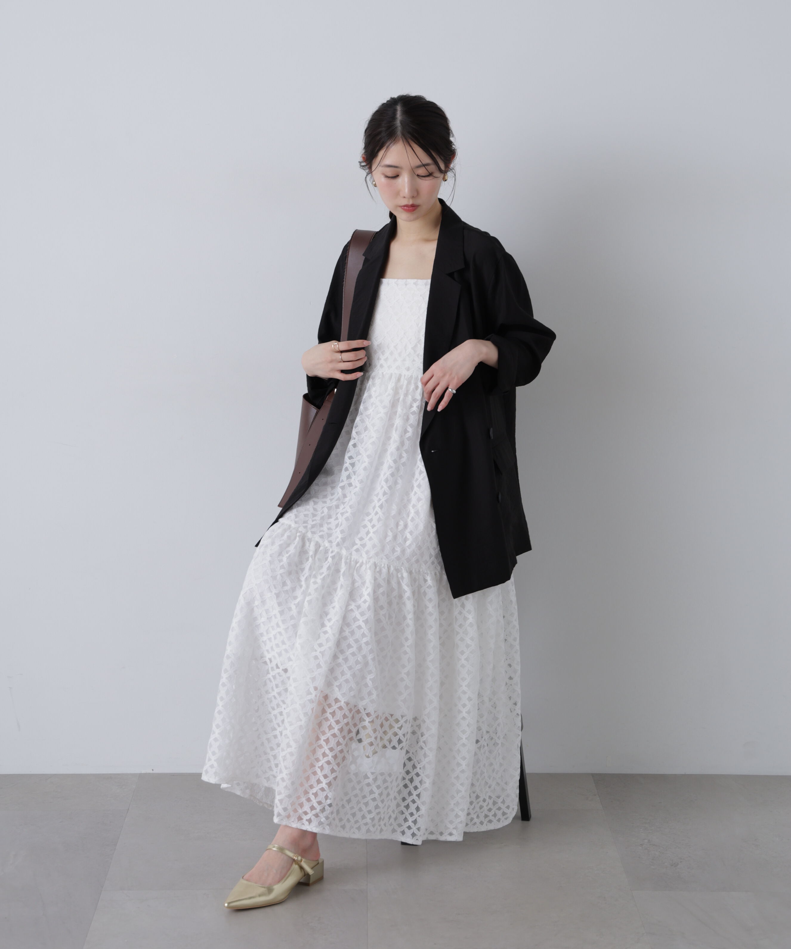  「ティアードキャミソールワンピース」|ワンピース|ホワイトレー 1