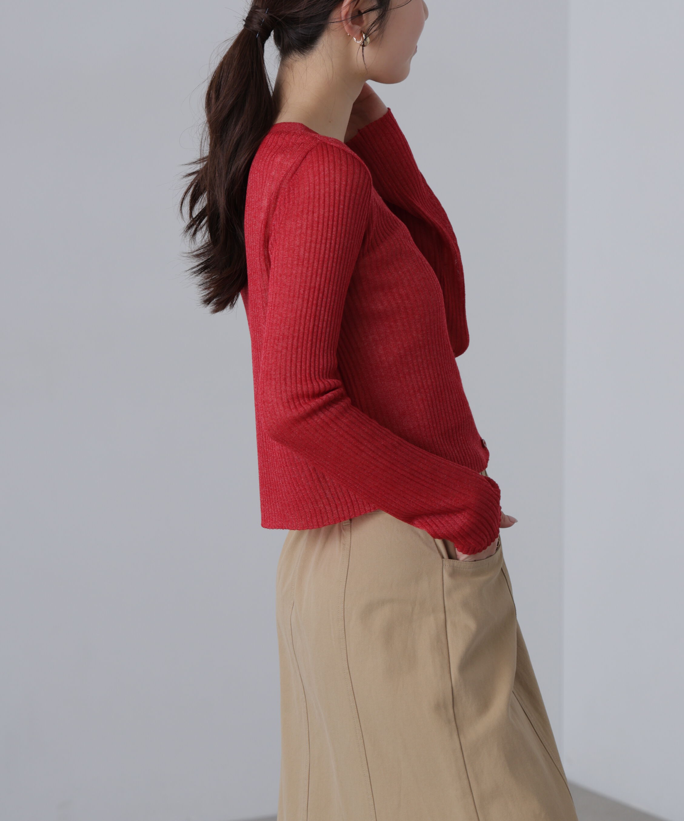  「シアーリブニットカーディガン」|ニット・セーター|