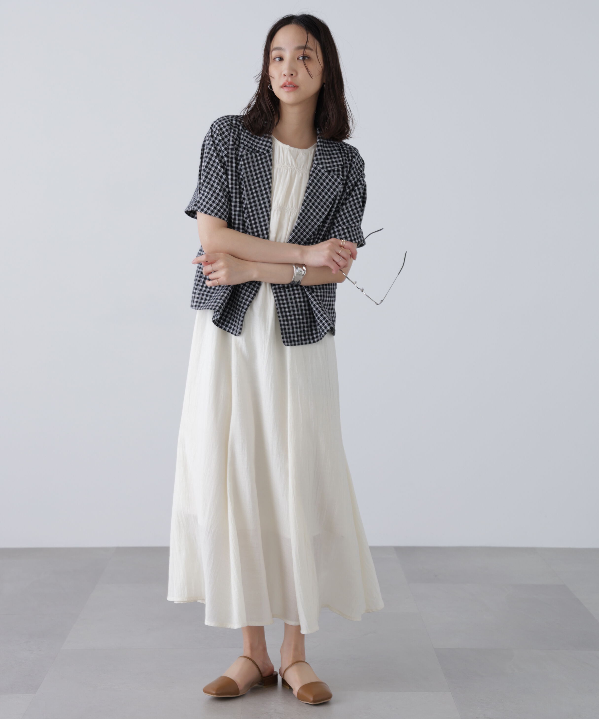  「袖コクーンダブルブレストハーフジャケット」|その他|