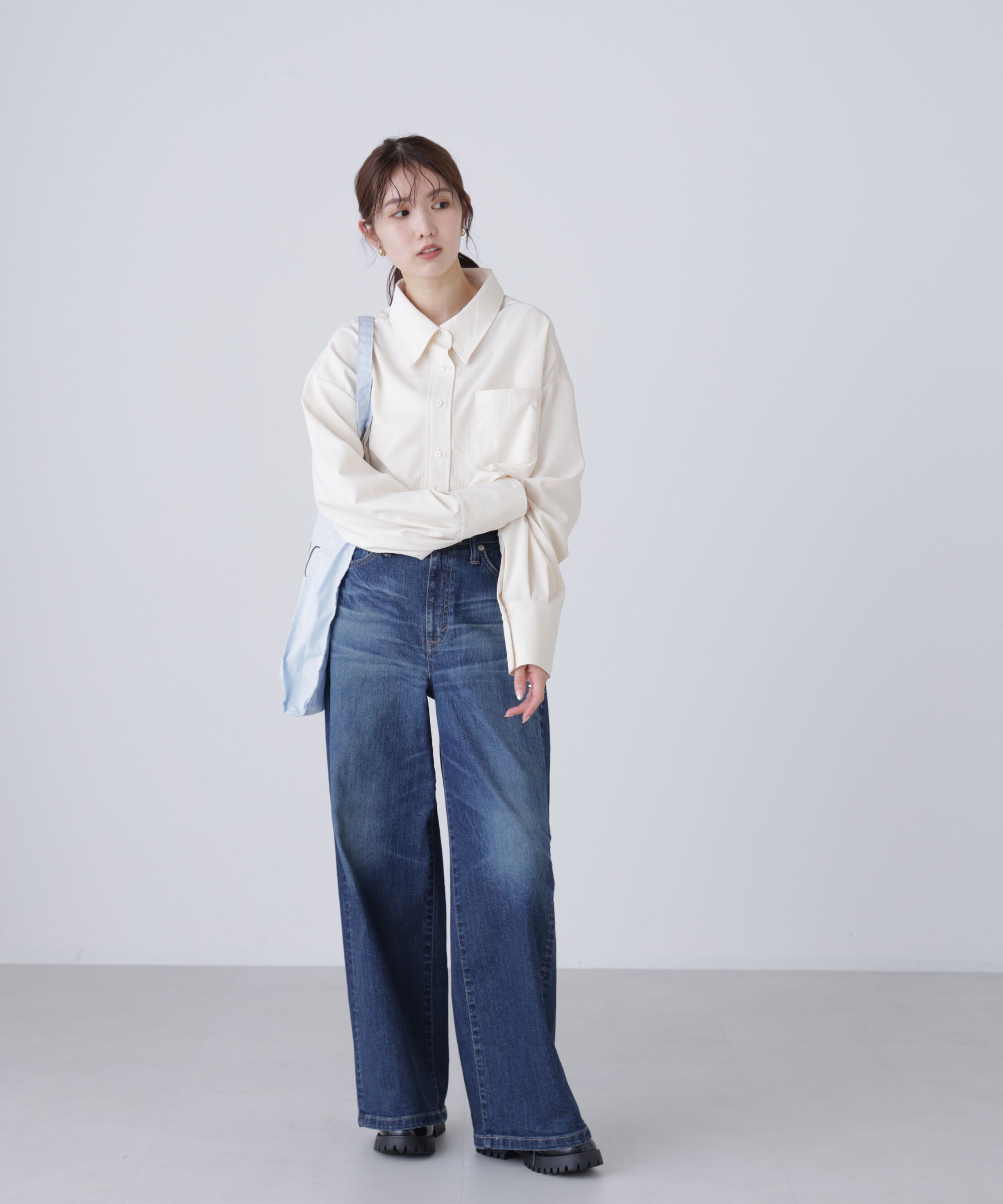  「バックレースアップショート丈シャツ」|シャツ・ブラウス|