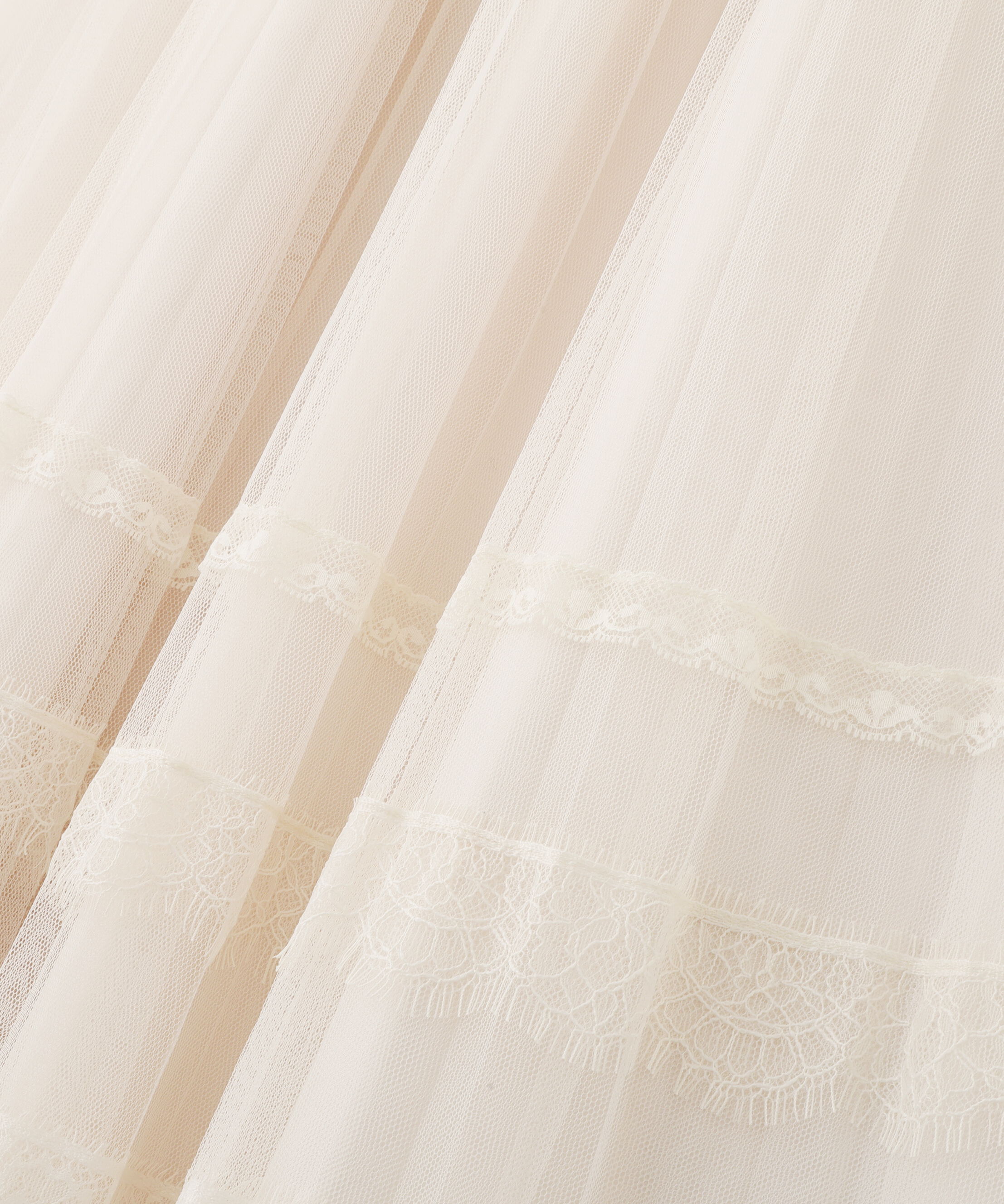  「ヘムレースプリーツチュールスカート」|スカート|