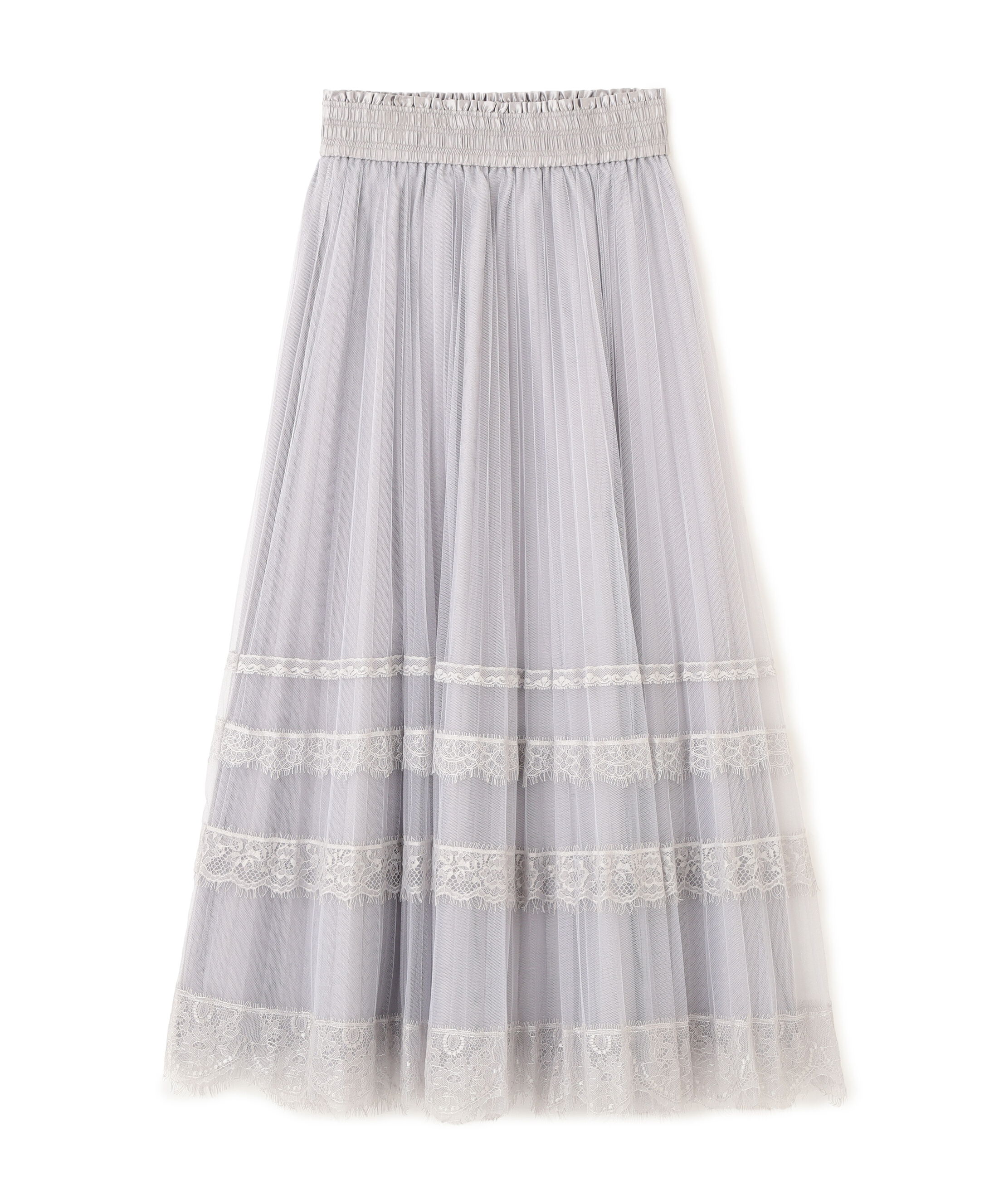  「ヘムレースプリーツチュールスカート」|スカート|