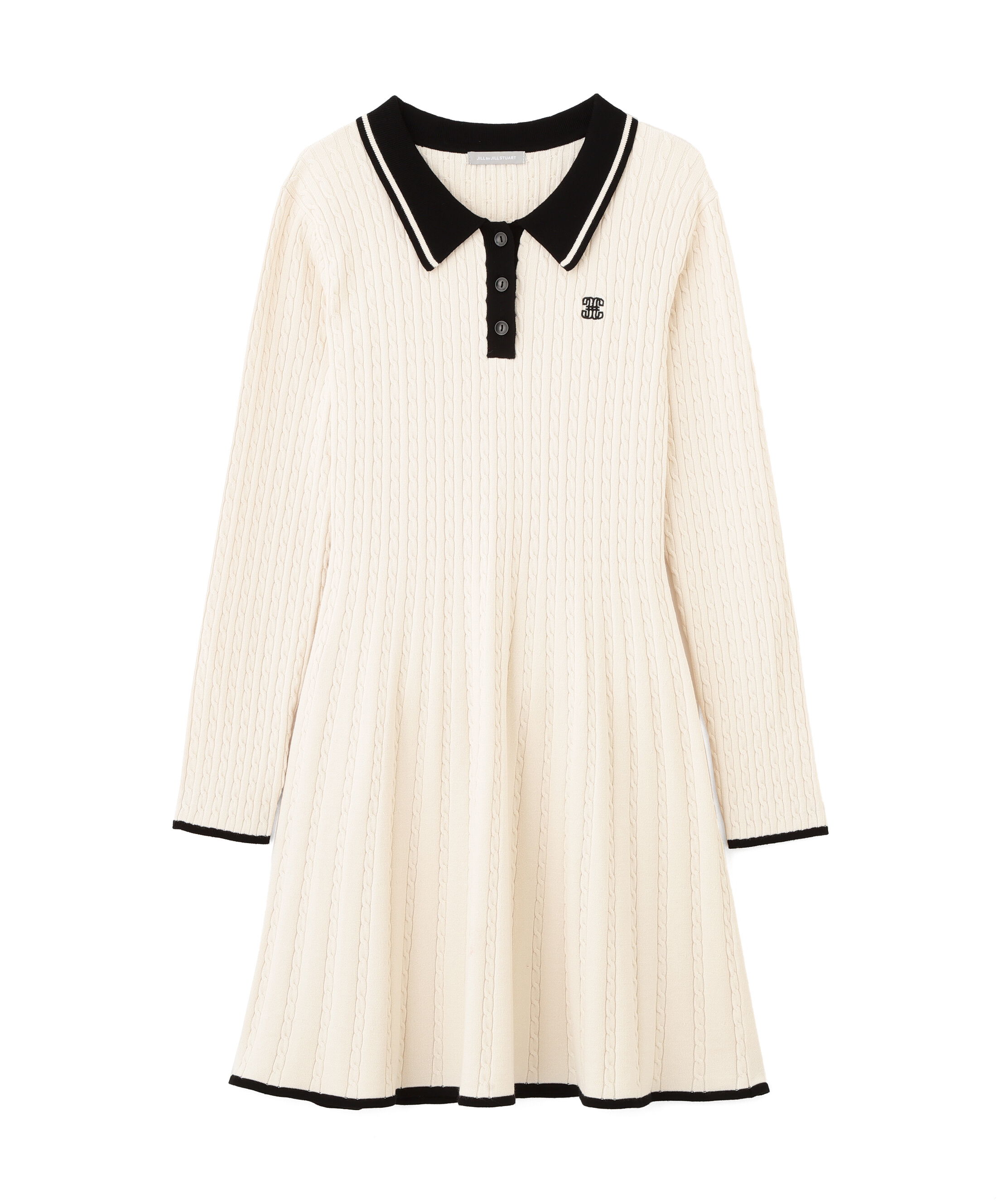 「ポロ襟ケーブルミニワンピース」|ワンピース|