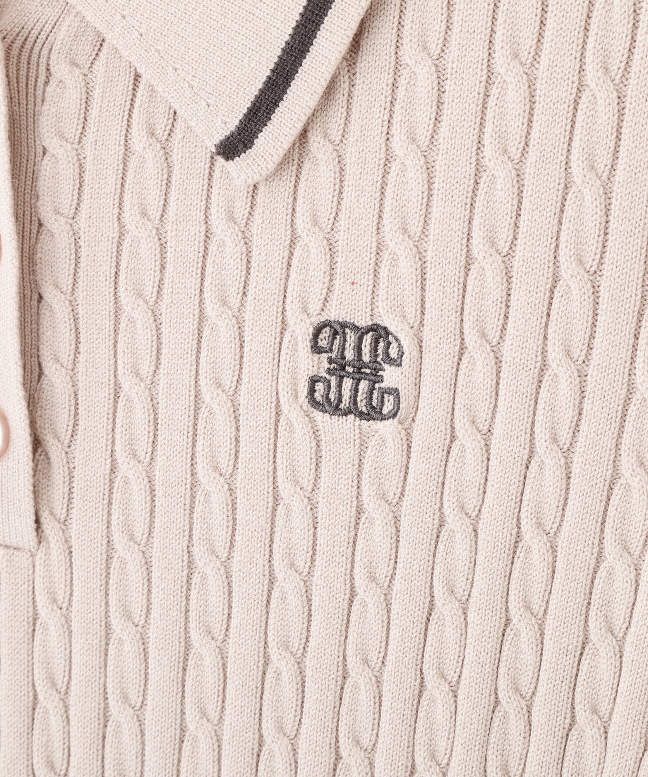  「ポロ襟ケーブルミニワンピース」|ワンピース|