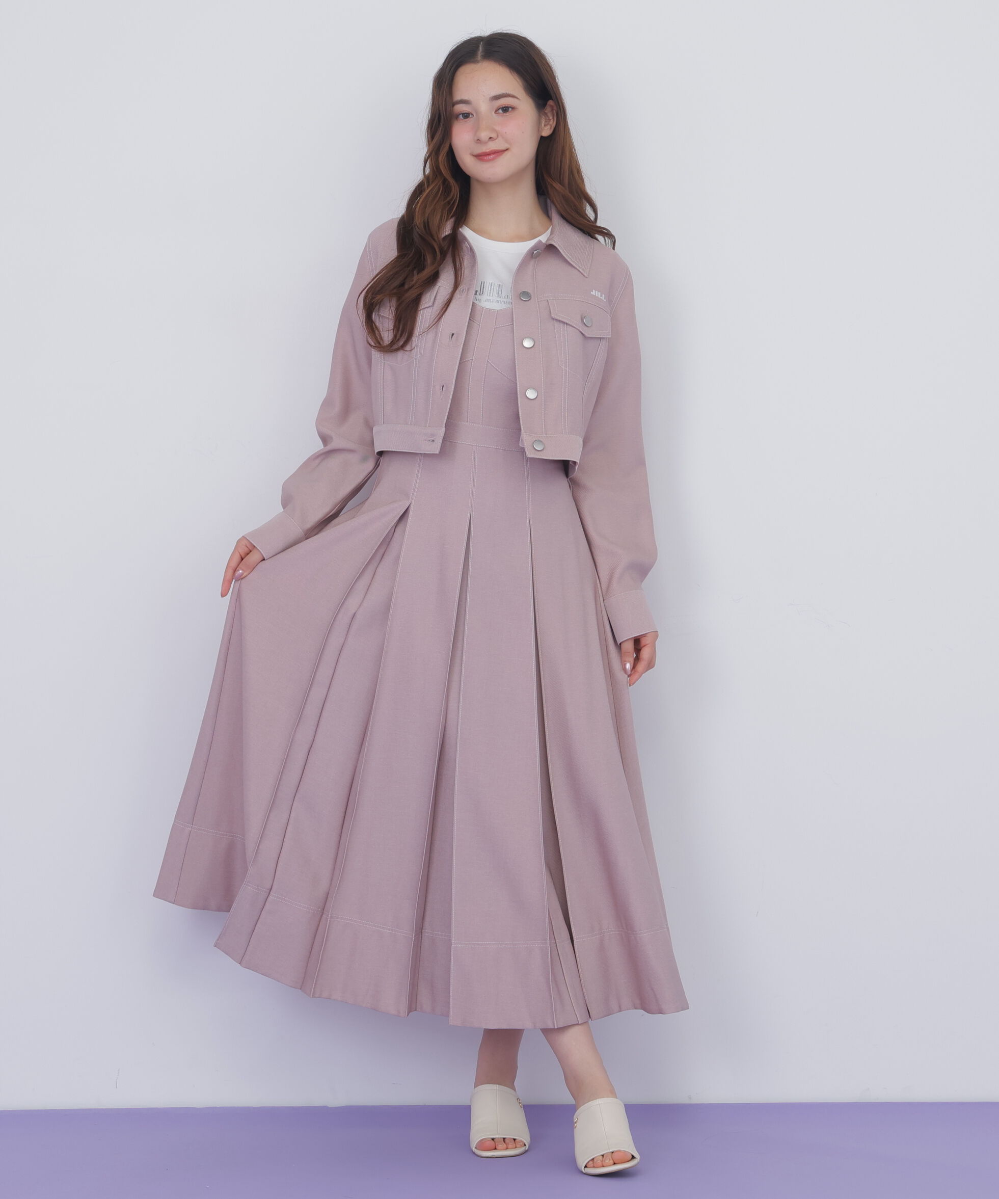  「デニムライク配色ステッチジャケット」|その他|