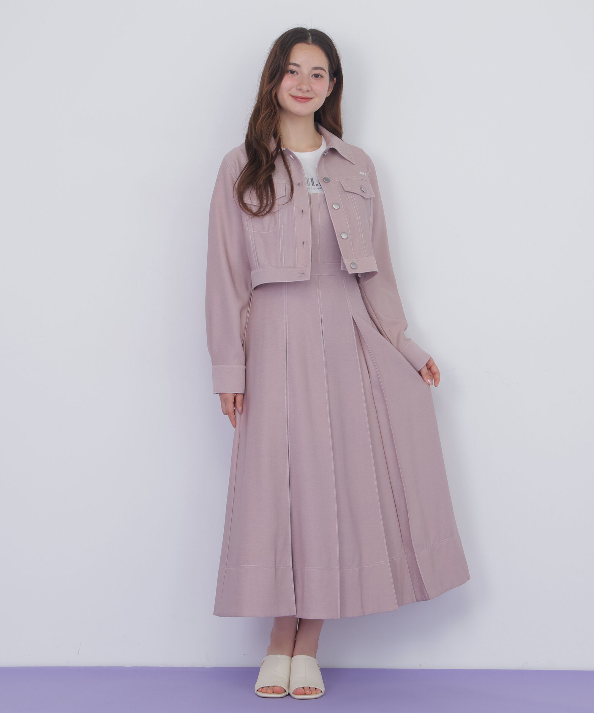  「デニムライク配色ステッチジャケット」|その他|