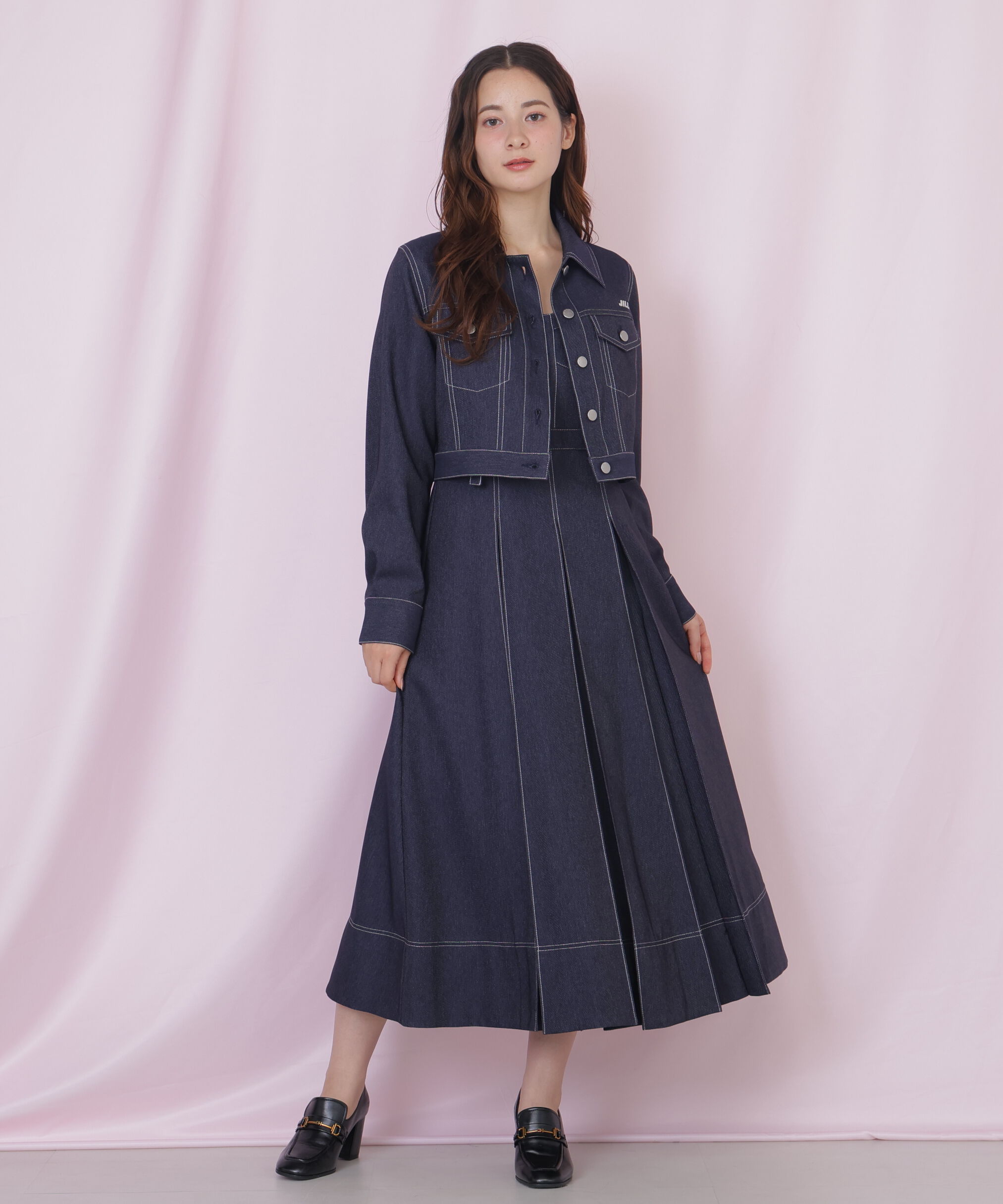  「デニムライク配色ステッチジャケット」|その他|