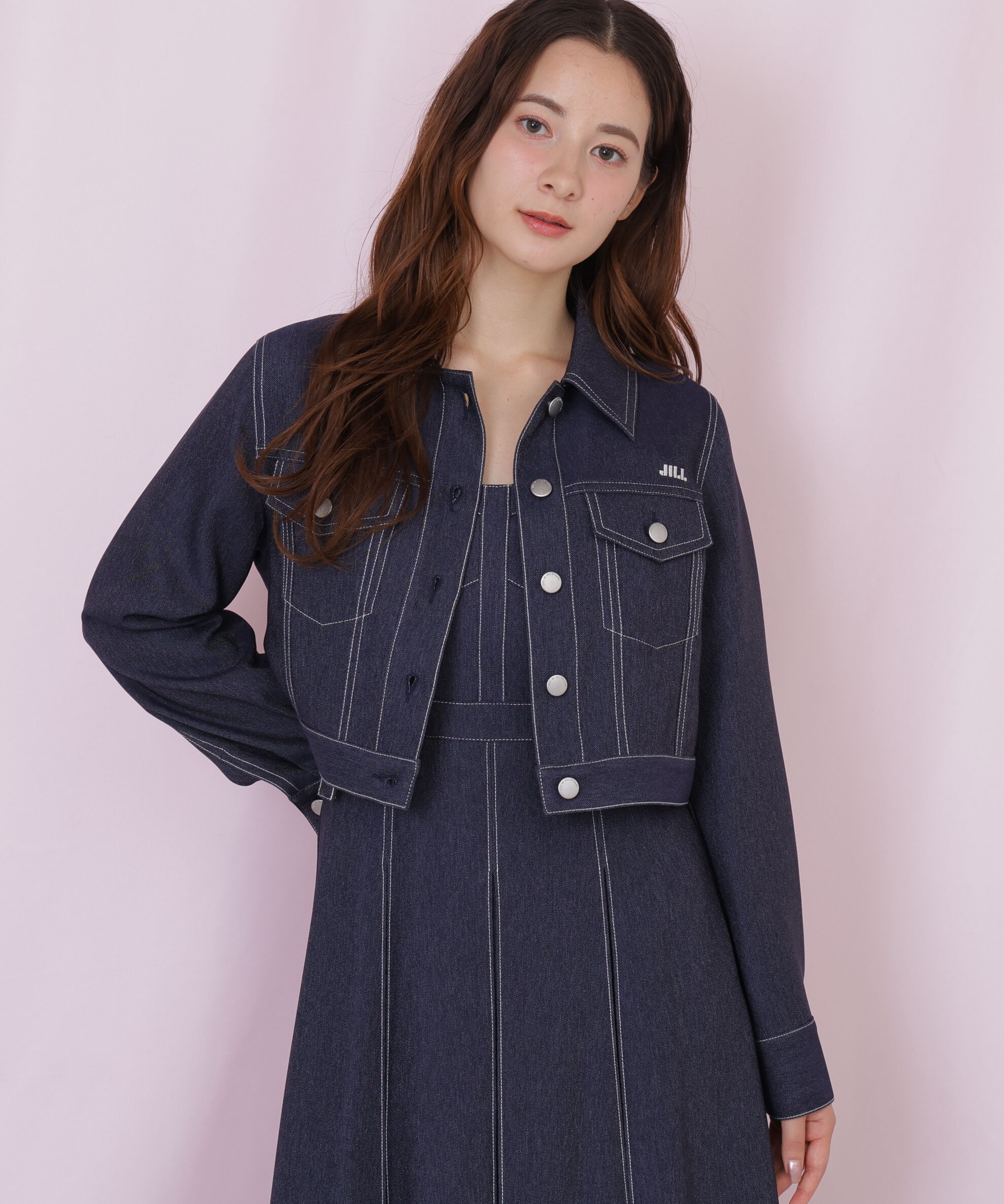  「デニムライク配色ステッチジャケット」|その他|