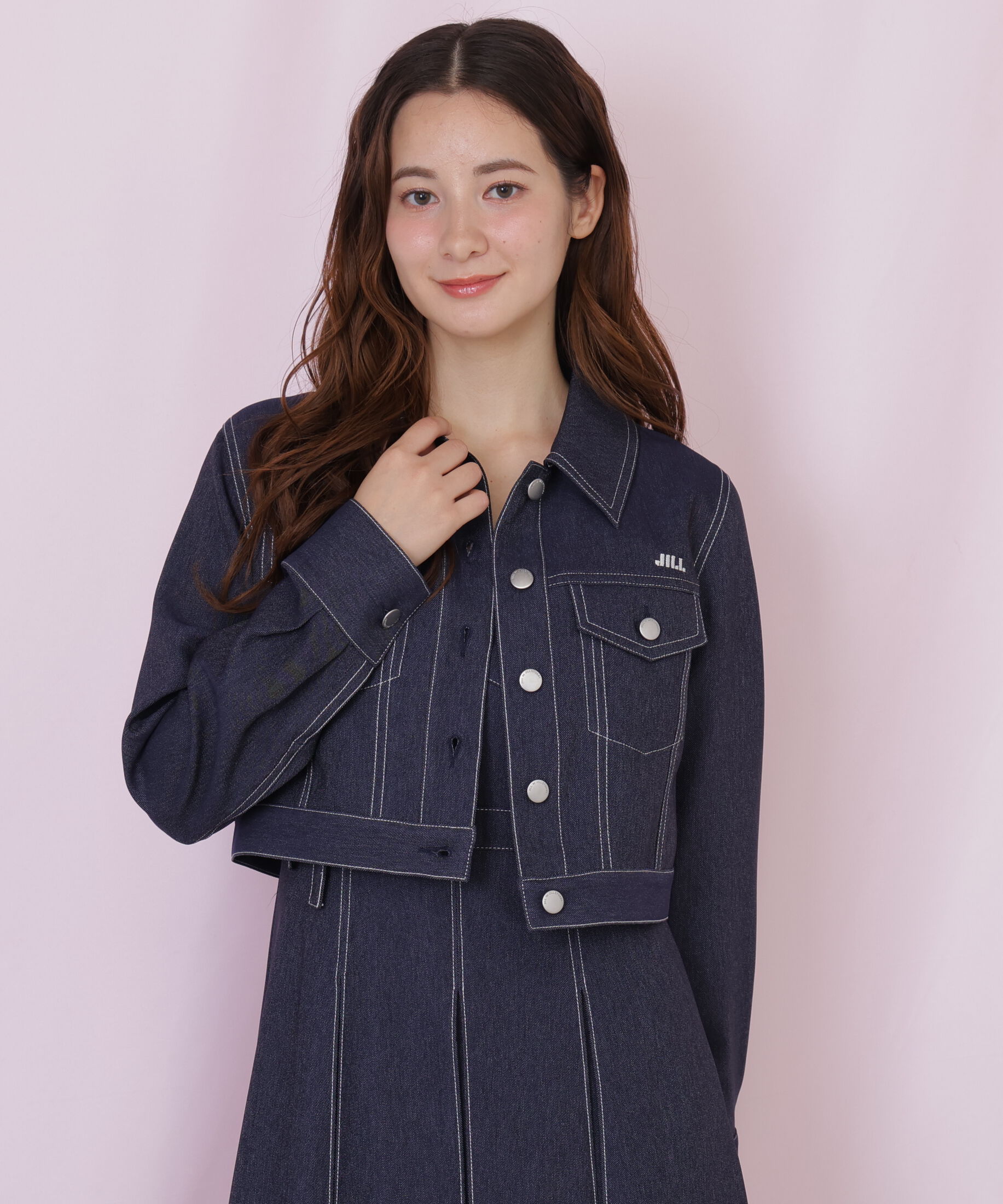  「デニムライク配色ステッチジャケット」|その他|