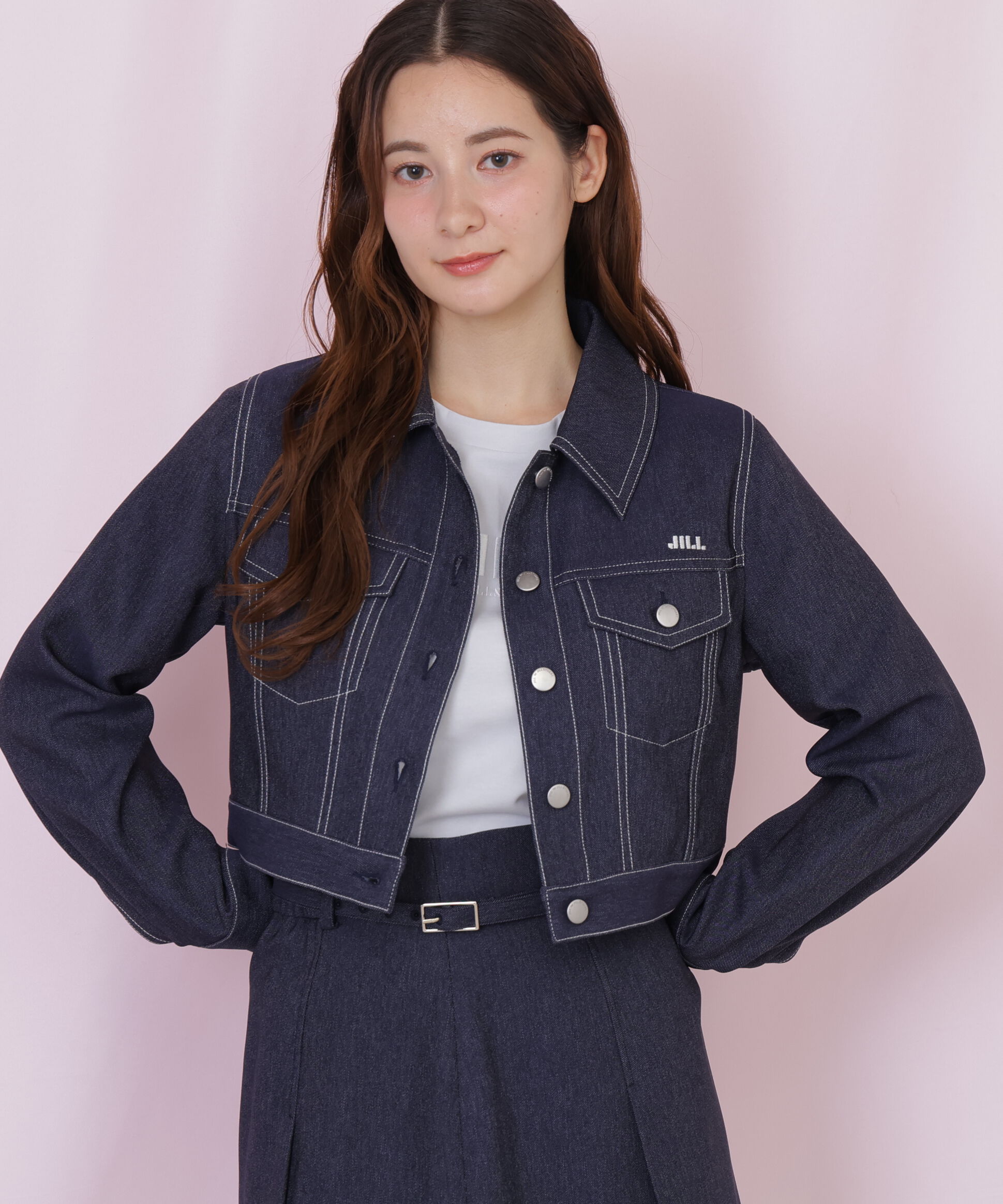  「デニムライク配色ステッチジャケット」|その他|