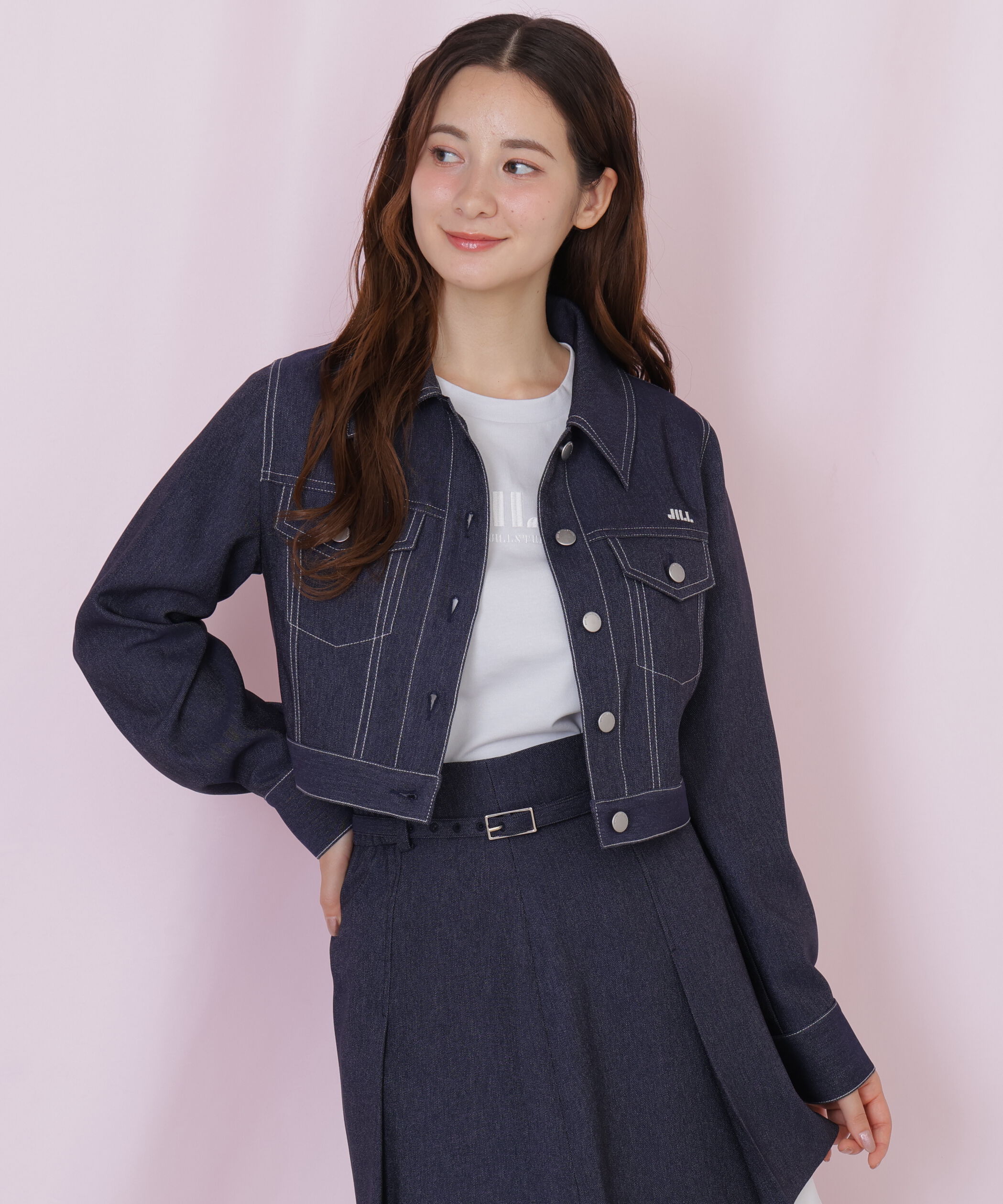  「デニムライク配色ステッチジャケット」|その他|